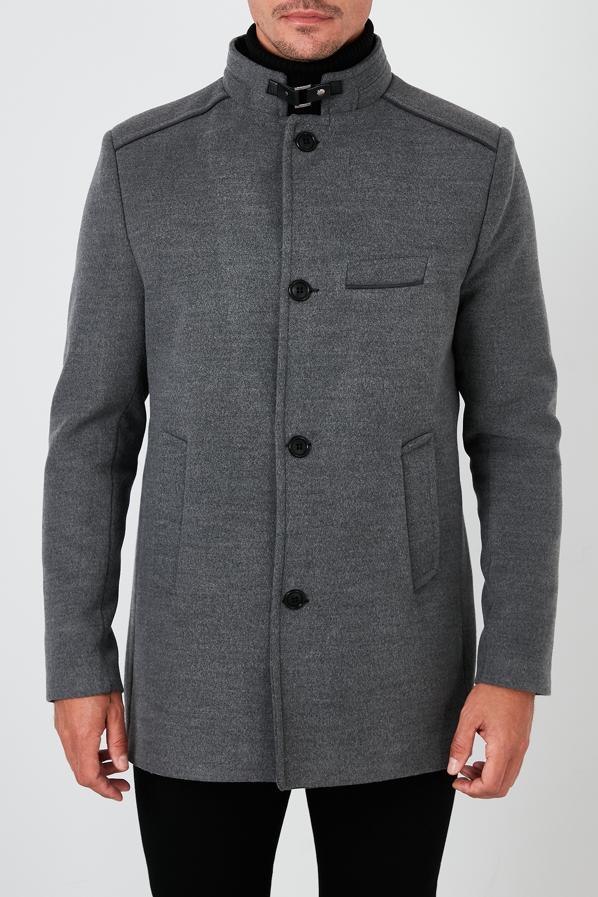 Buratti Slim Fit Pamuklu Kaşe Kaban Erkek KABAN 5841012 görsel 7