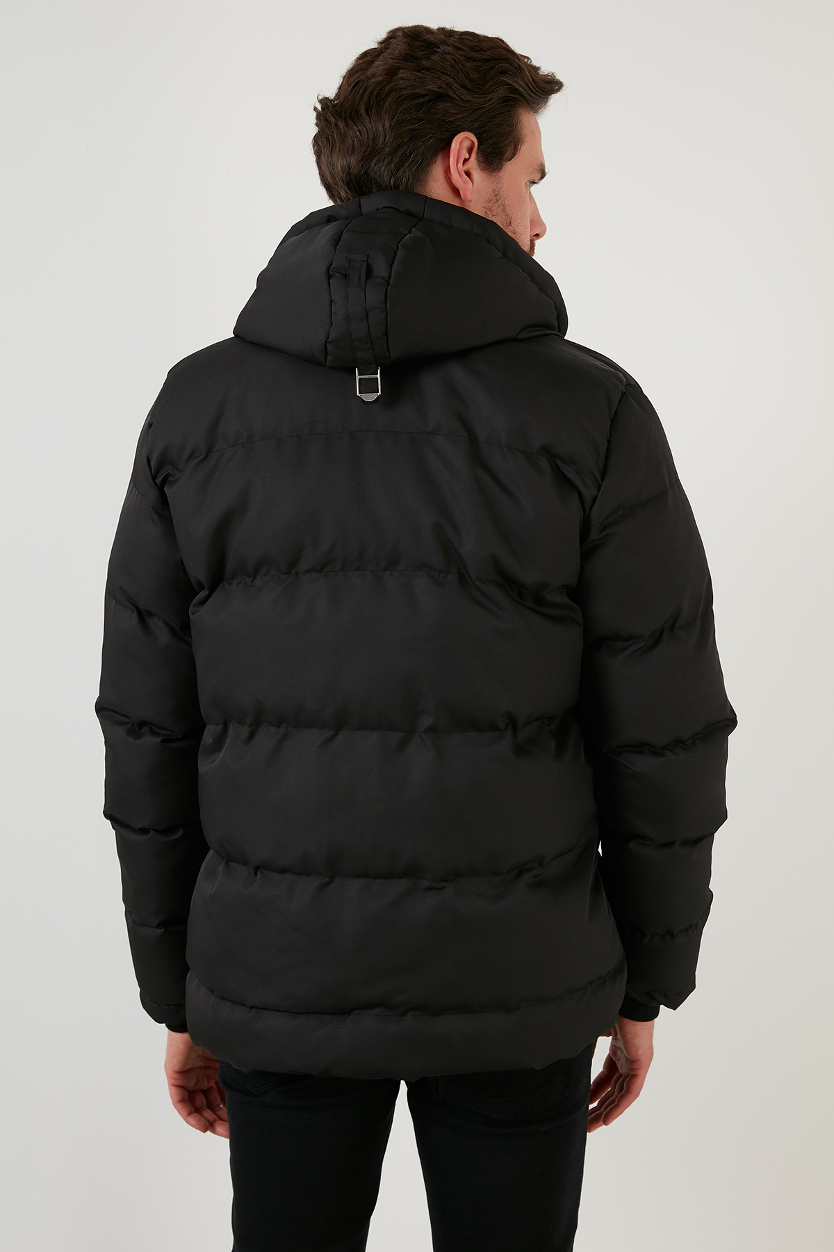 کاپشن مردانه کلاه دار ضد آب، ضد باد، ضد سرما، مدل Slim Fit 5717101 — مشکی — تصویر 5 از 8
