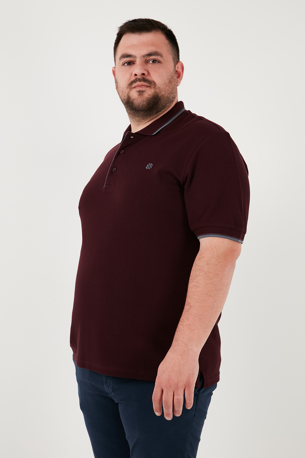 Buratti Büyük Beden Pamuklu Regular Fit Polo Yaka T Shirt Erkek Polo Yaka T Shirt 5902118b görsel 3