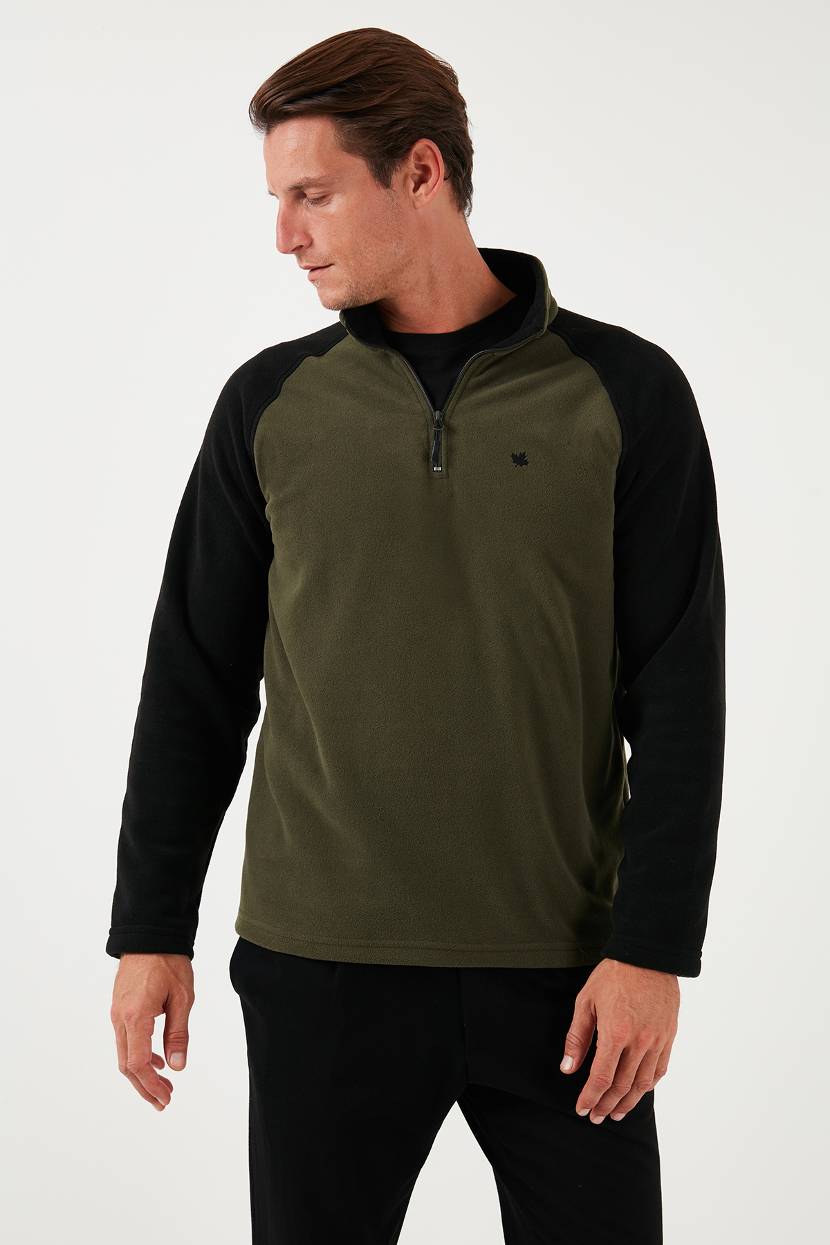 Buratti Slim Fit Yarım Fermuarlı Soğuk Geçirmez Kışlık Şardonlu Polar Erkek POLAR 5906055 görsel 5