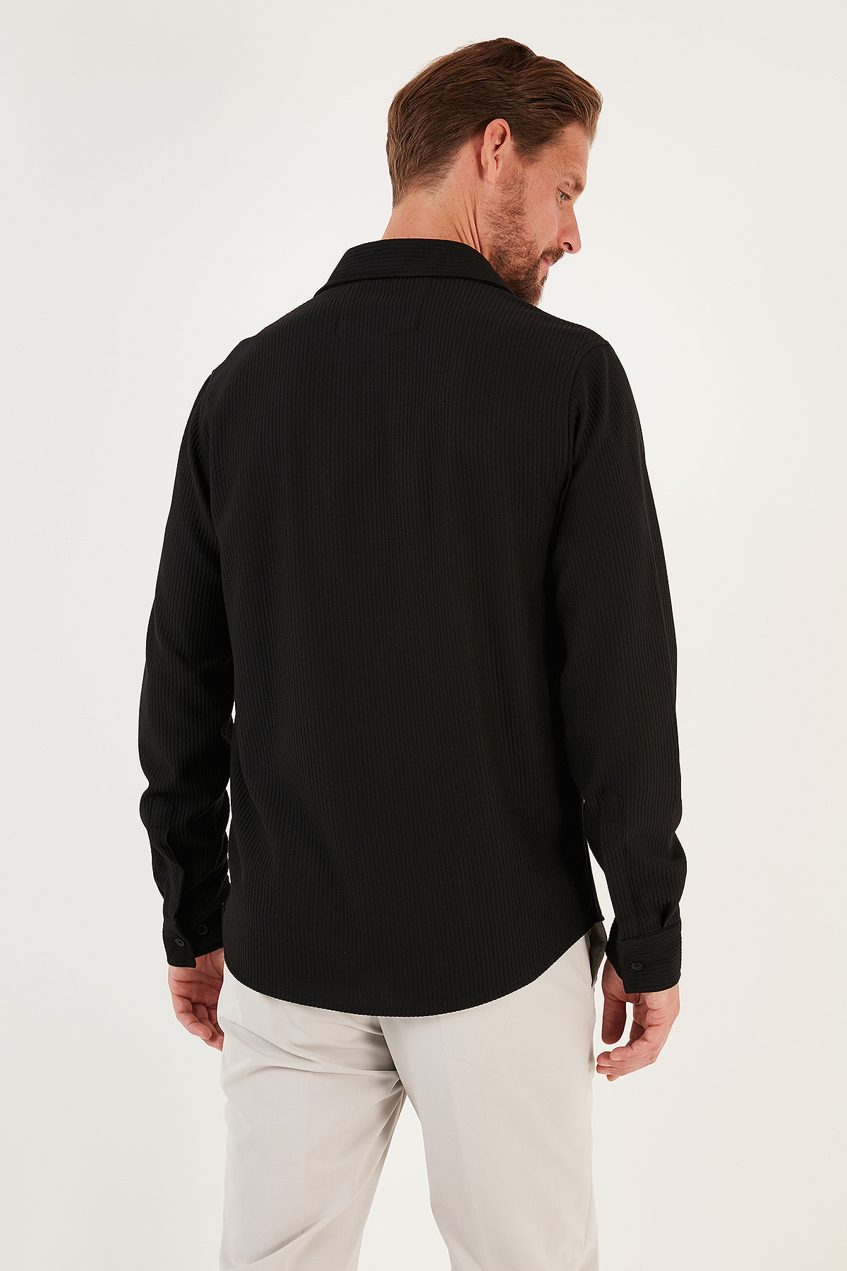 Buratti Çift Cepli Uzun Kollu Regular Fit Gömlek Erkek Gömlek Cf24w127221 görsel 5