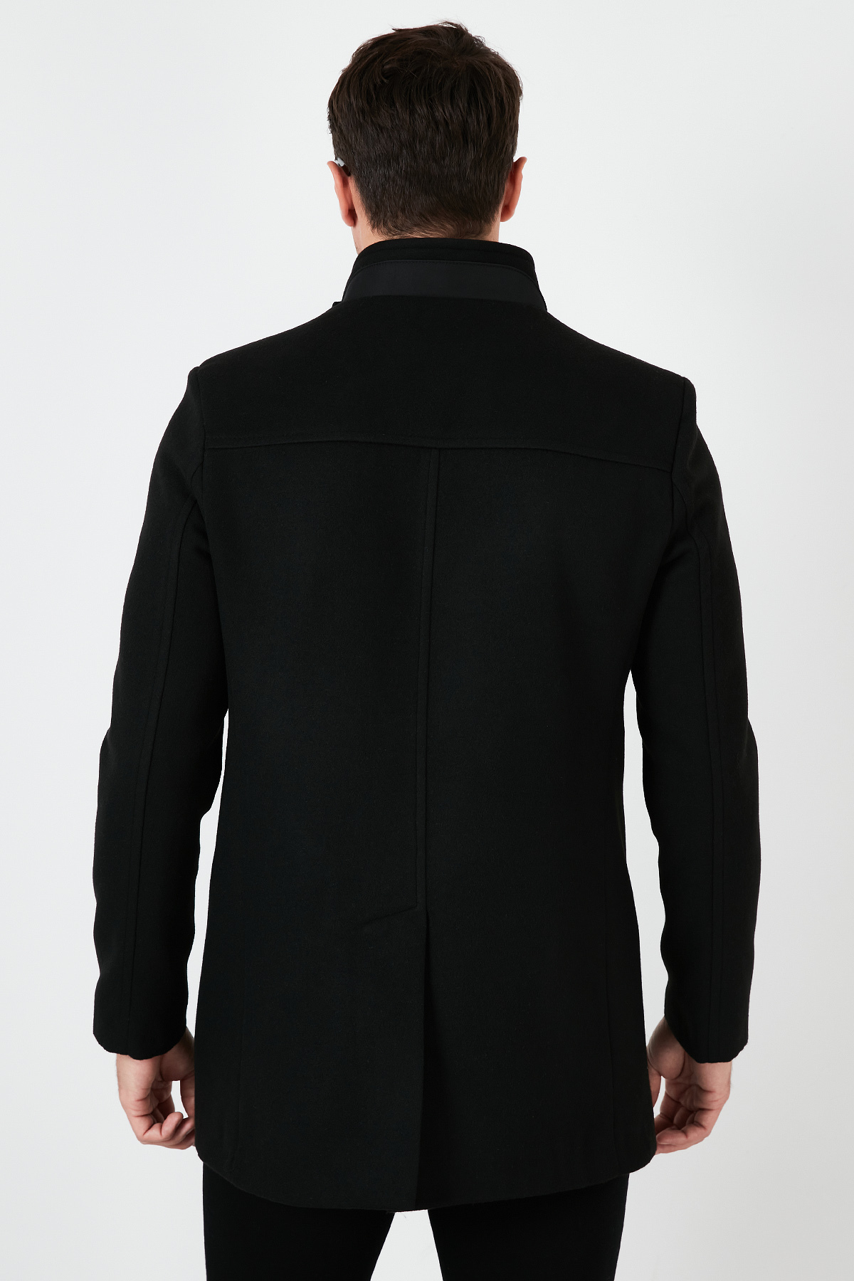 Buratti Relaxed Fit Düğmeli Dik Yaka Kaşe Kaban Erkek KABAN 5840099 görsel 5