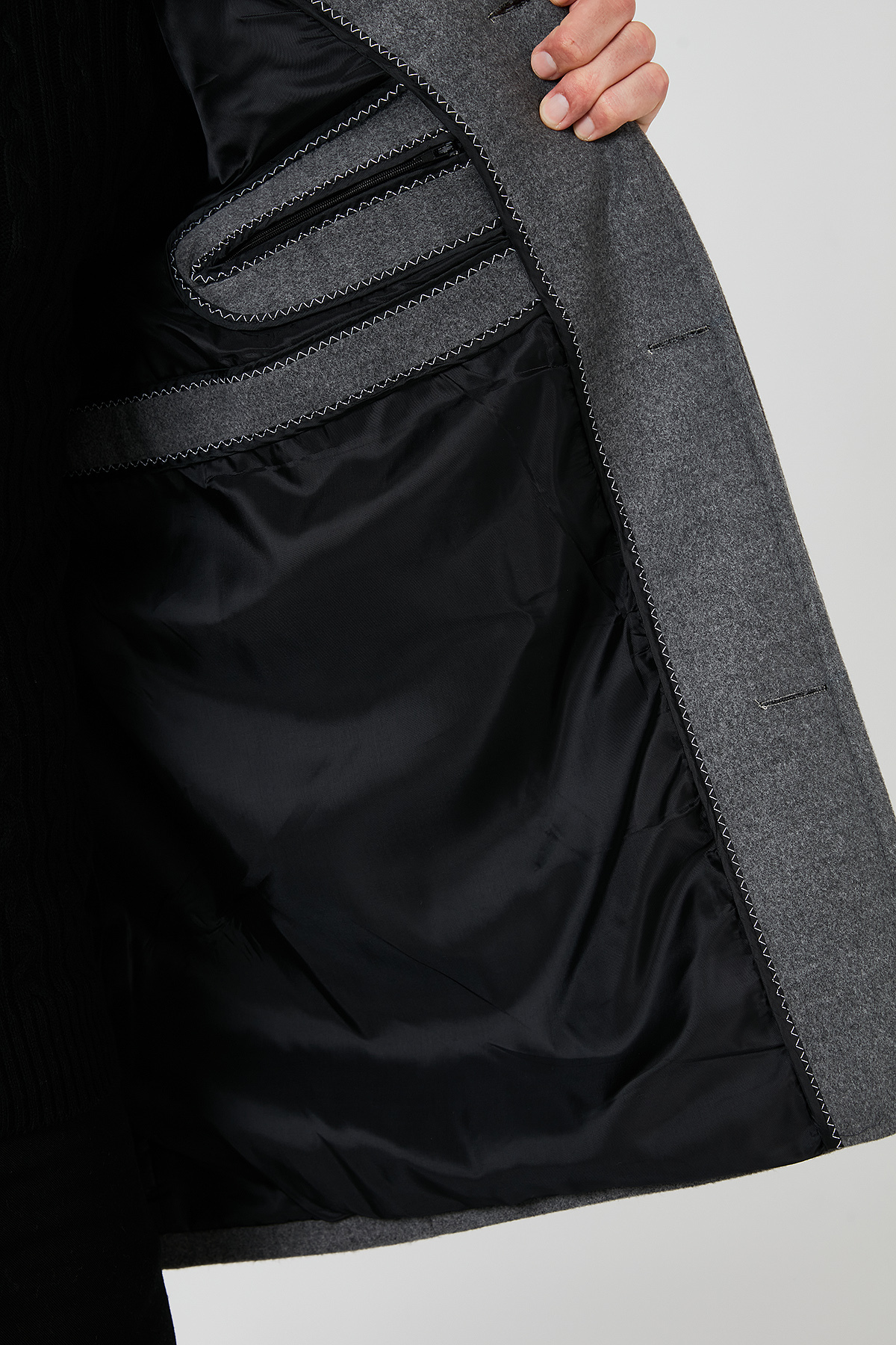 Buratti Slim Fit Pamuklu Kaşe Kaban Erkek KABAN 5841012 görsel 6