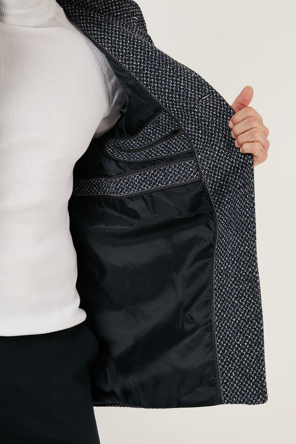 Buratti Düğmeli Dik Yaka Kırçıllı Slim Fit Kaşe Kaban Erkek KABAN 5841016 görsel 4