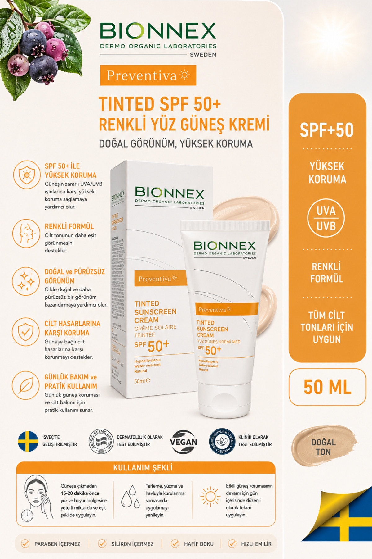 Preventıva - Güneş Kremi Tınted Spf50+, 50 ml — bionnex0005 — تصویر 2 از 2