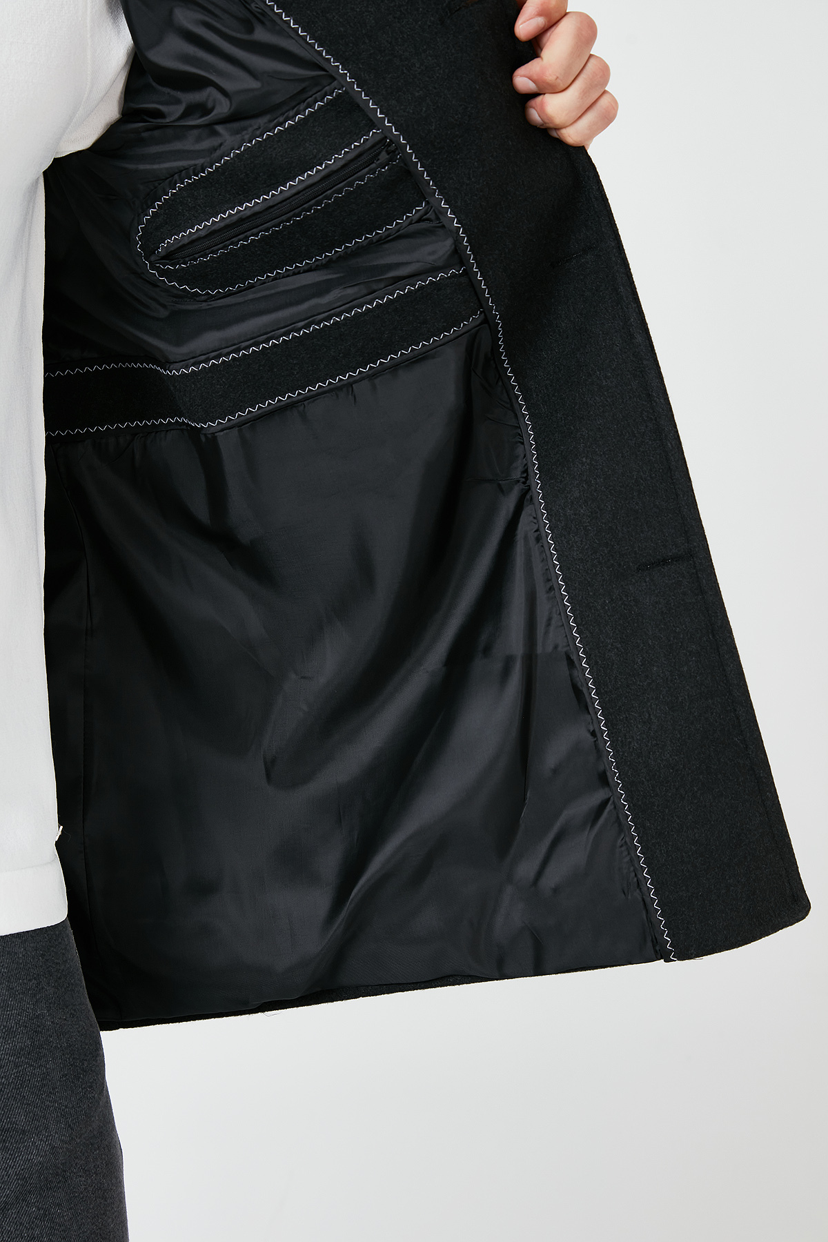Buratti Relaxed Fit Düğmeli Dik Yaka Kaşe Kaban Erkek KABAN 5840099 görsel 6