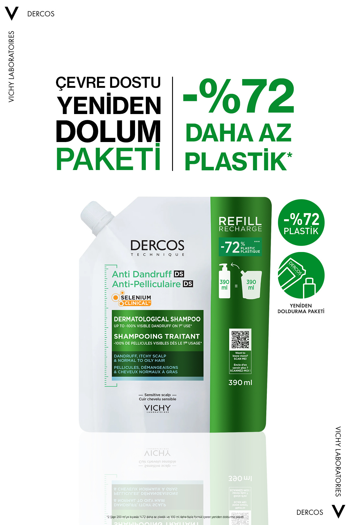 Dercos Kepek Karşıtı Normal ve Yağlı Saçlar İçin Kepeğe Karşı Etkili Bakım Şampuanı Refill 390 ml — TYC0DE2C86A3F36C43A0C0500 — تصویر 4 از 9