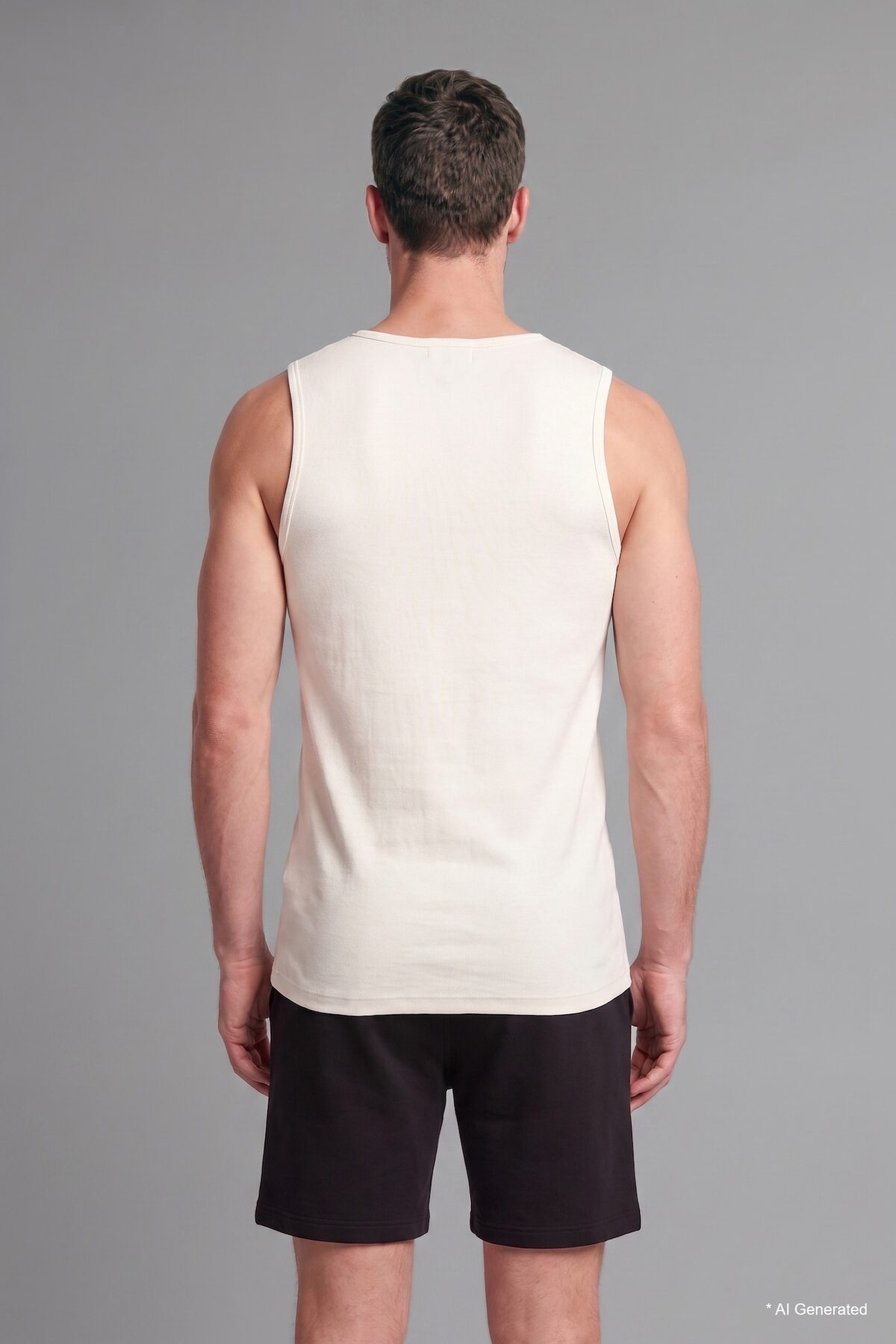 DeFacto %100 Pamuk Regular Fit Bisiklet Yaka Ekru Atlet H7131AX26SM görsel 4