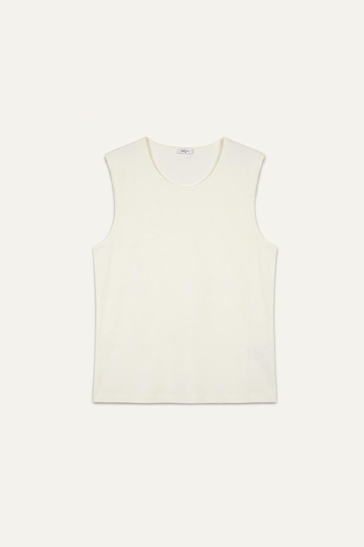 DeFacto %100 Pamuk Regular Fit Bisiklet Yaka Ekru Atlet H7131AX26SM görsel 7