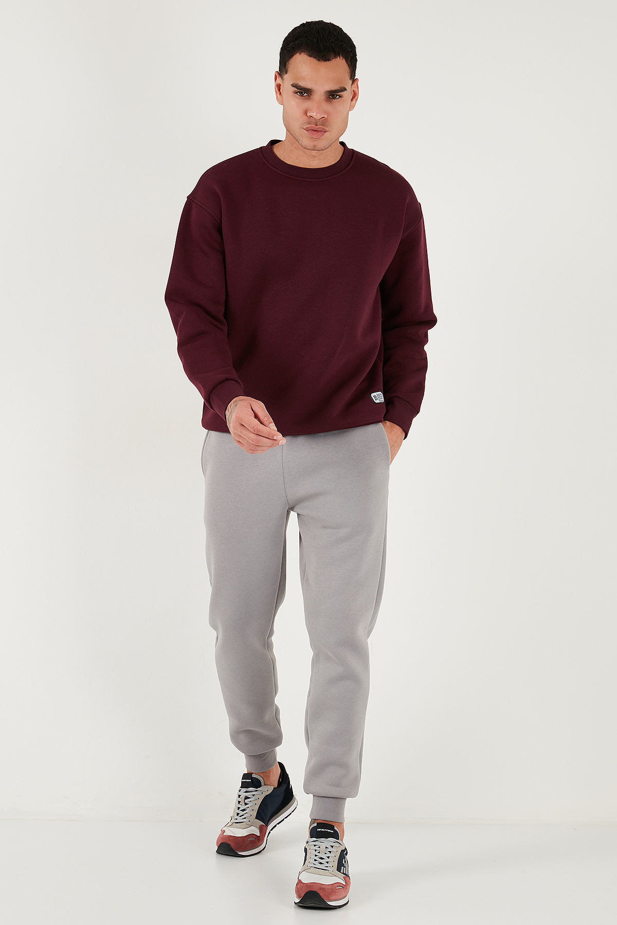 Buratti Regular Fit Bisiklet Yaka Pamuklu İçi Tüylü Yumuşak Şardonlu Sweat Erkek SWEAT 5905255 görsel 2