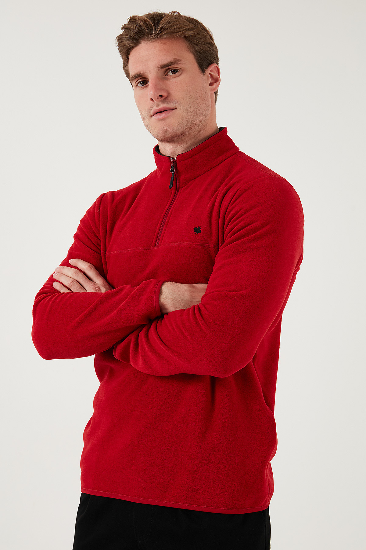 Buratti Slim Fit Anti-Pilling Tüylenme Yapmayan Bato Yaka Soğuk Geçirmez Şardonlu Polar Erkek POLAR görsel 6