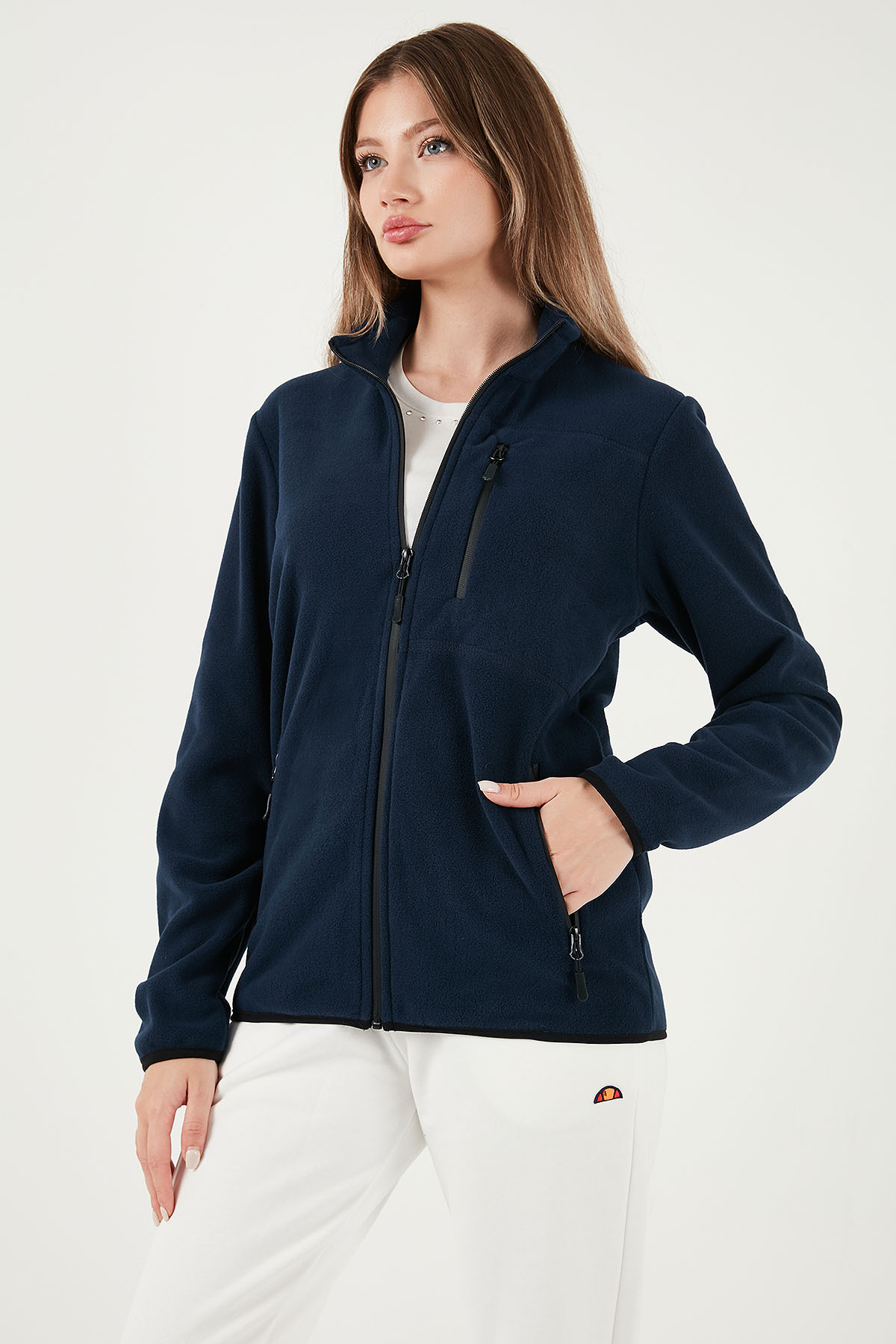 Buratti Slim Fit Cepli Fermuarlı Anti-Pilling Tüylenme Yapmayan Soğuk Geçirmez Polar Hırka Unisex HI görsel 4