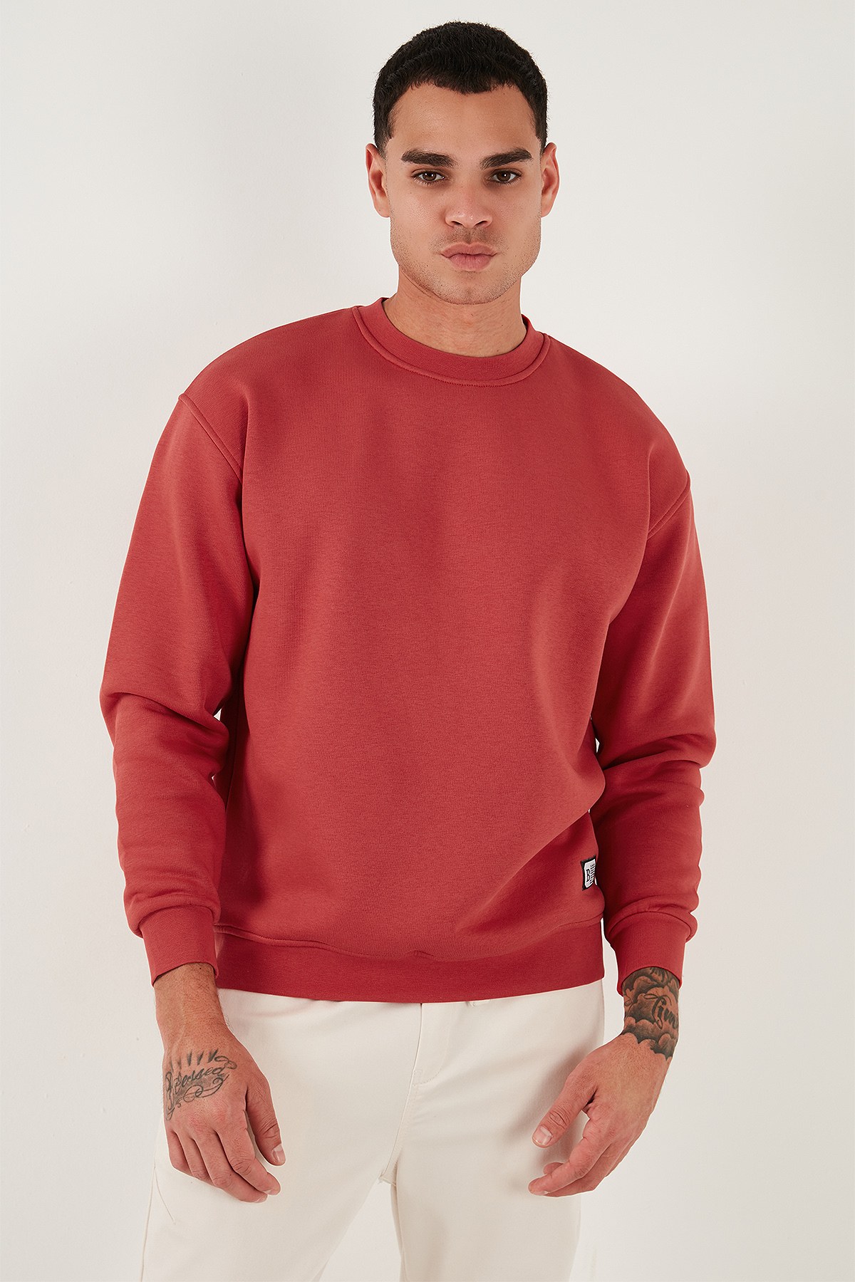 Buratti Regular Fit Bisiklet Yaka Pamuklu İçi Tüylü Yumuşak Şardonlu Sweat Erkek SWEAT 5905255 görsel 4