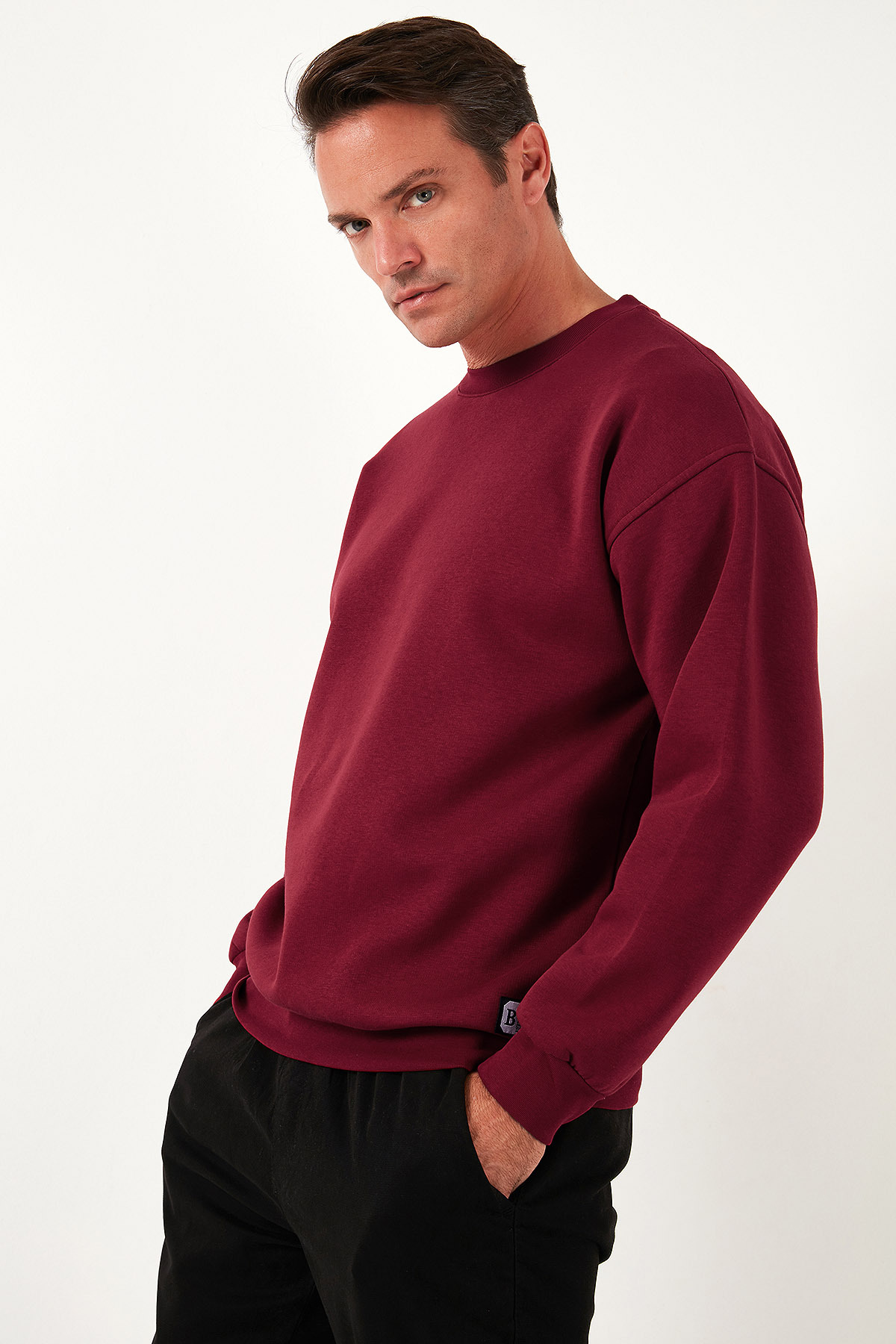 Buratti Regular Fit Bisiklet Yaka Pamuklu İçi Tüylü Yumuşak Şardonlu Sweat Erkek SWEAT 5905255 görsel 6