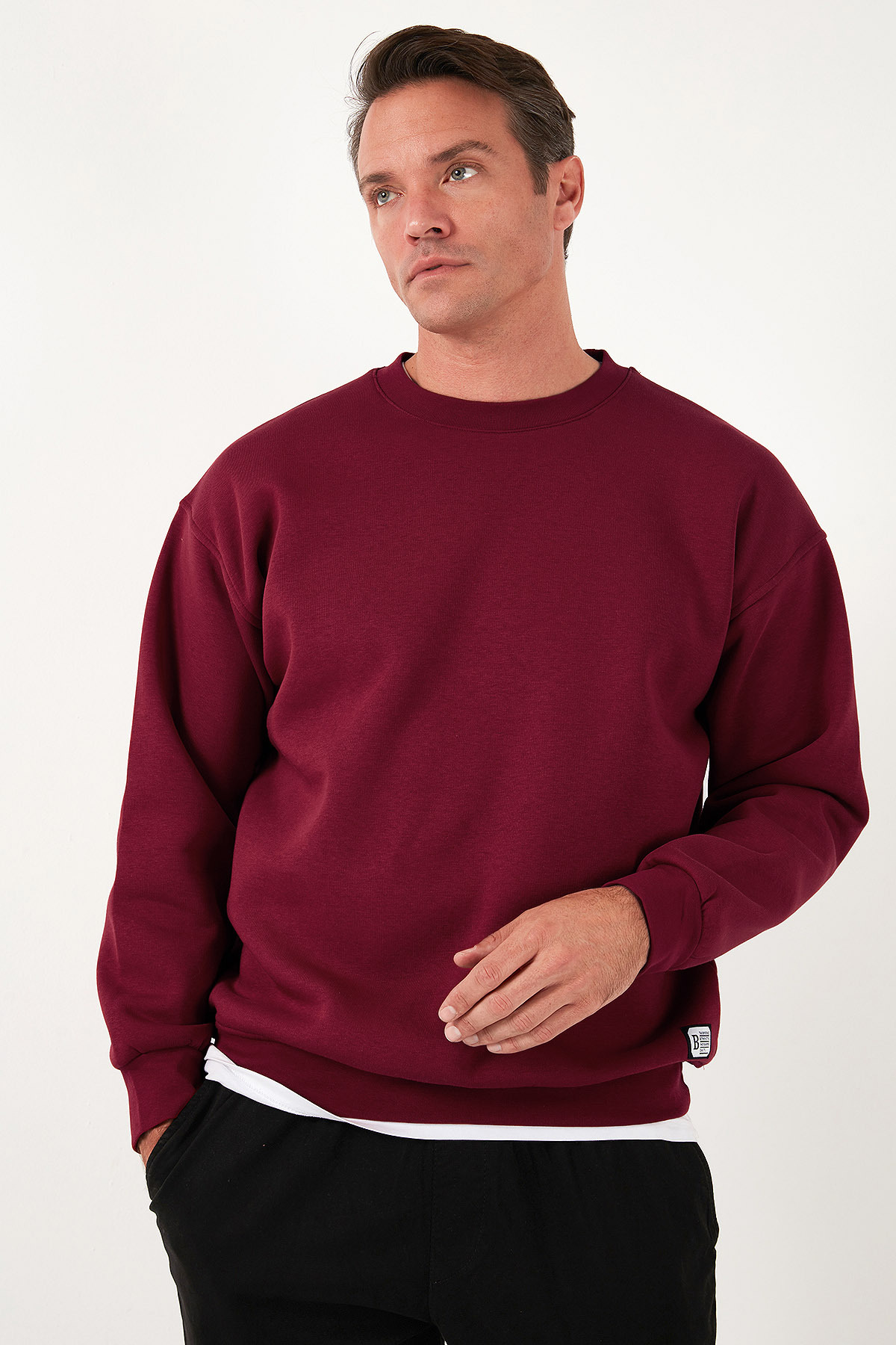 Buratti Regular Fit Bisiklet Yaka Pamuklu İçi Tüylü Yumuşak Şardonlu Sweat Erkek SWEAT 5905255 görsel 4