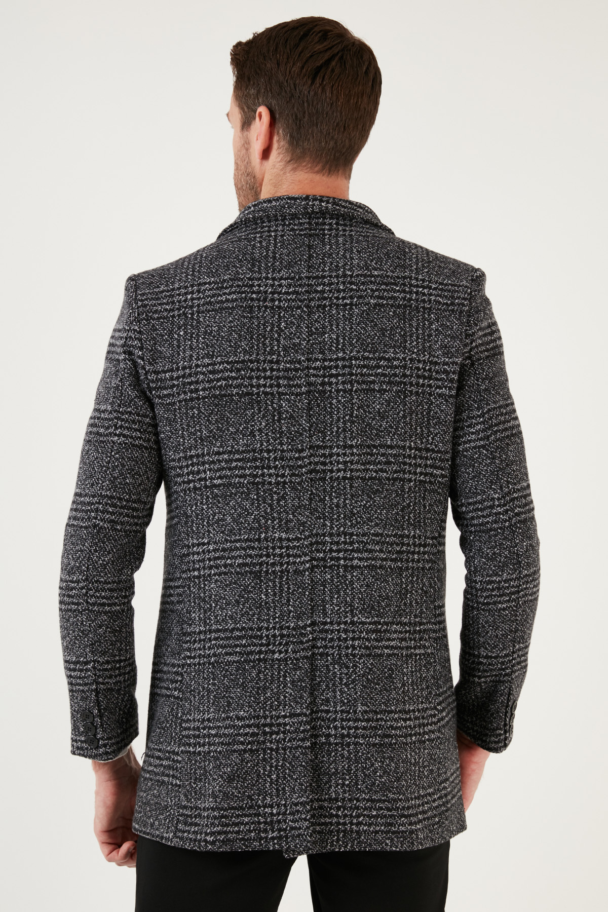 Buratti Slim Fit Tek Yırtmaçlı Düğmeli Astarlı Kaşe Kaban Erkek Kaban 5840110e görsel 5