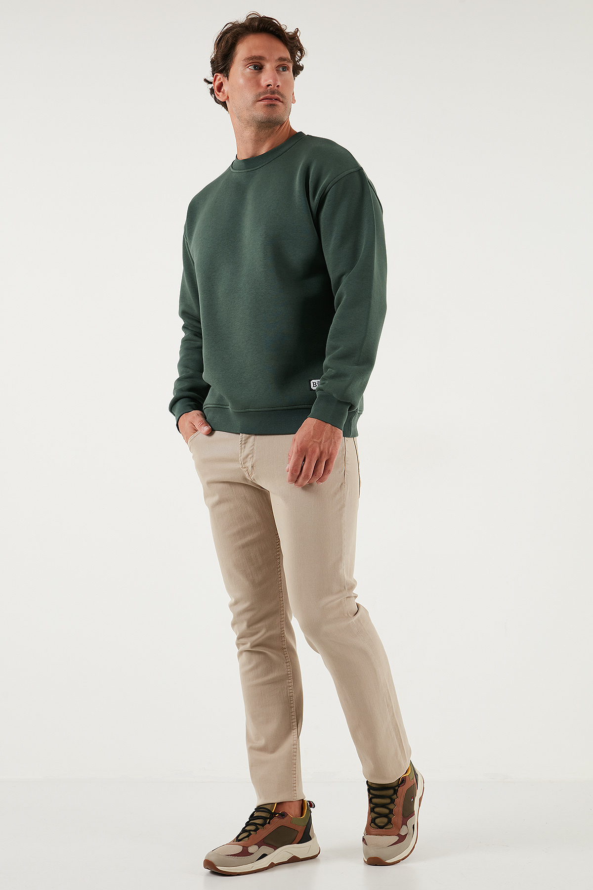 Buratti Regular Fit Bisiklet Yaka Pamuklu İçi Tüylü Yumuşak Şardonlu Sweat Erkek SWEAT 5905255 görsel 2