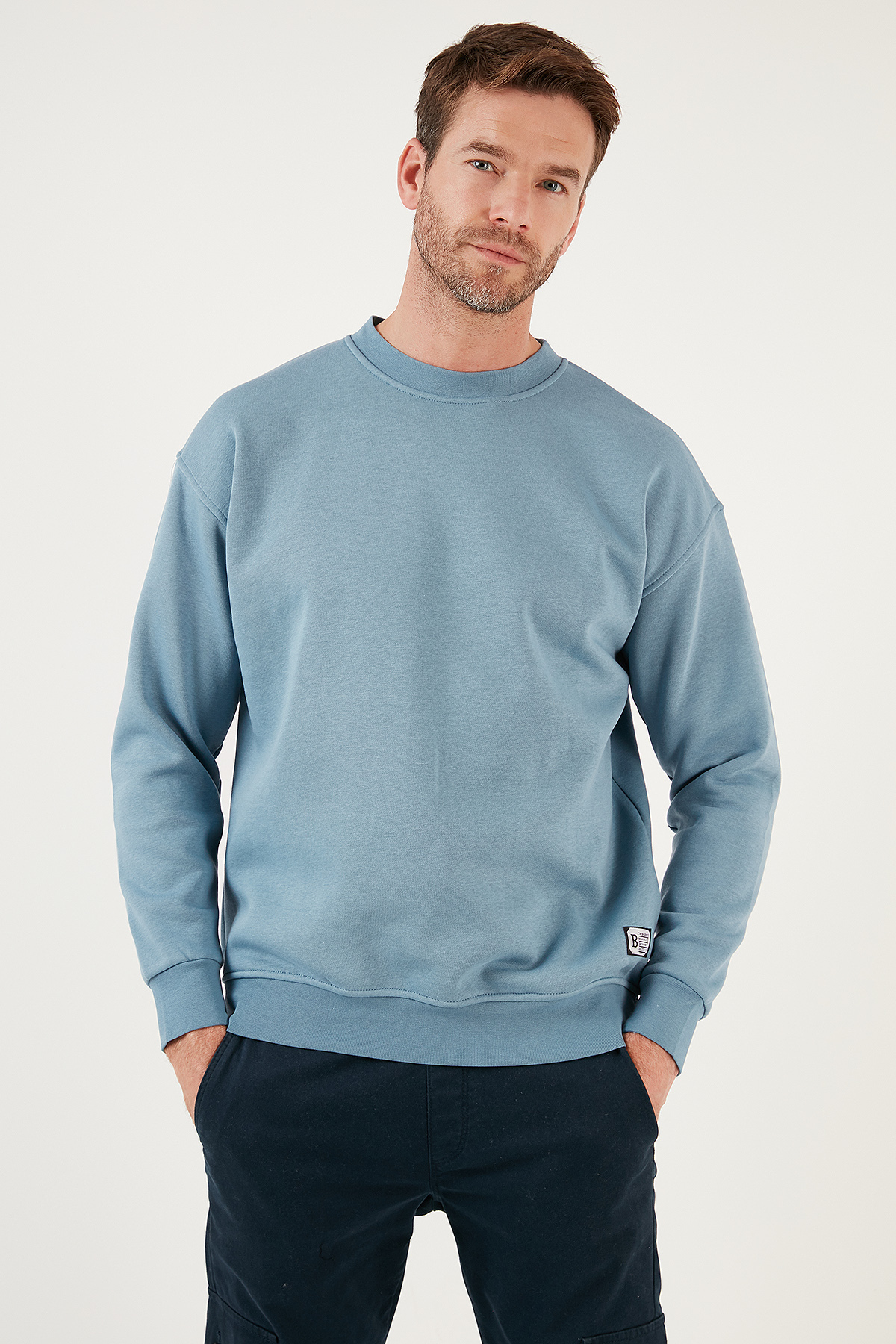Buratti Regular Fit Bisiklet Yaka Pamuklu İçi Tüylü Yumuşak Şardonlu Sweat Erkek SWEAT 5905255 görsel 2