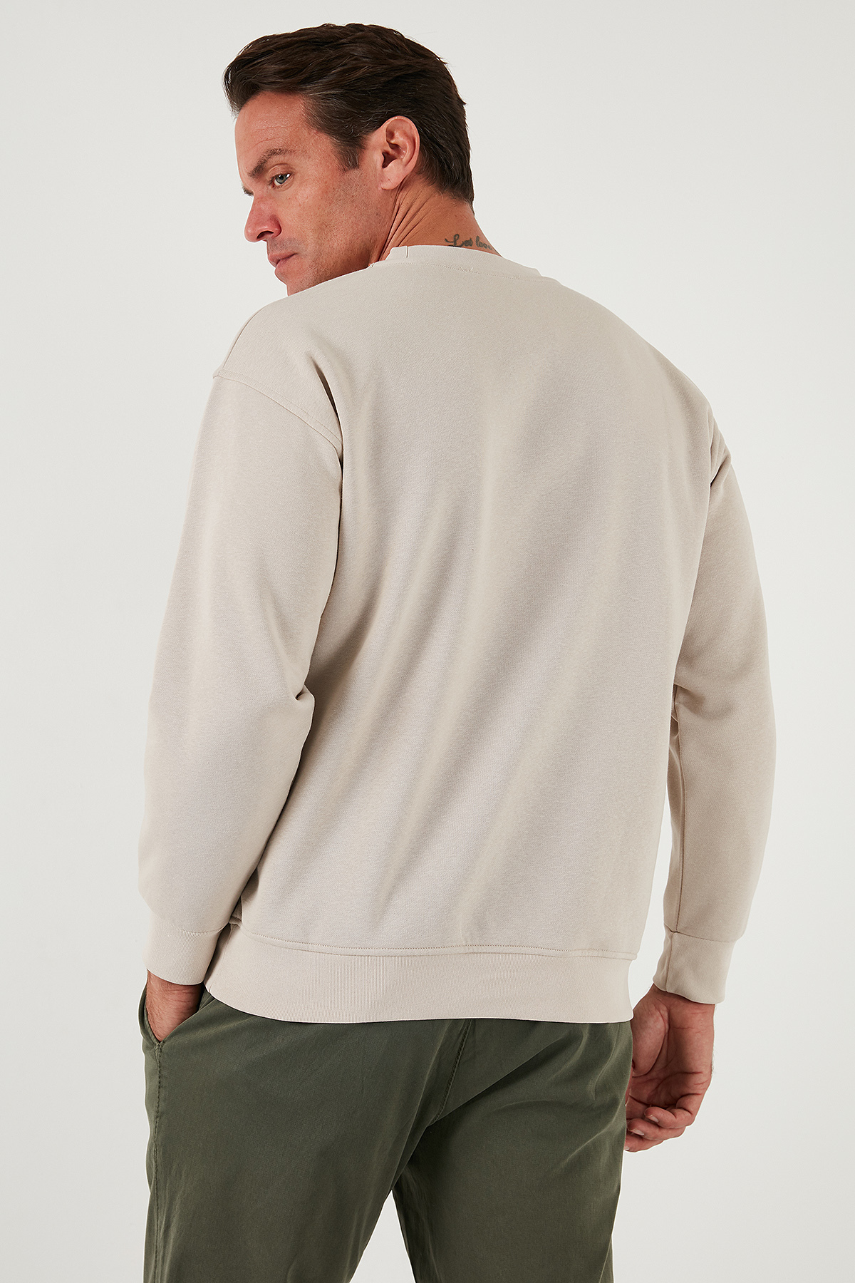 Buratti Regular Fit Bisiklet Yaka Pamuklu İçi Tüylü Yumuşak Şardonlu Sweat Erkek SWEAT 5905255 görsel 7