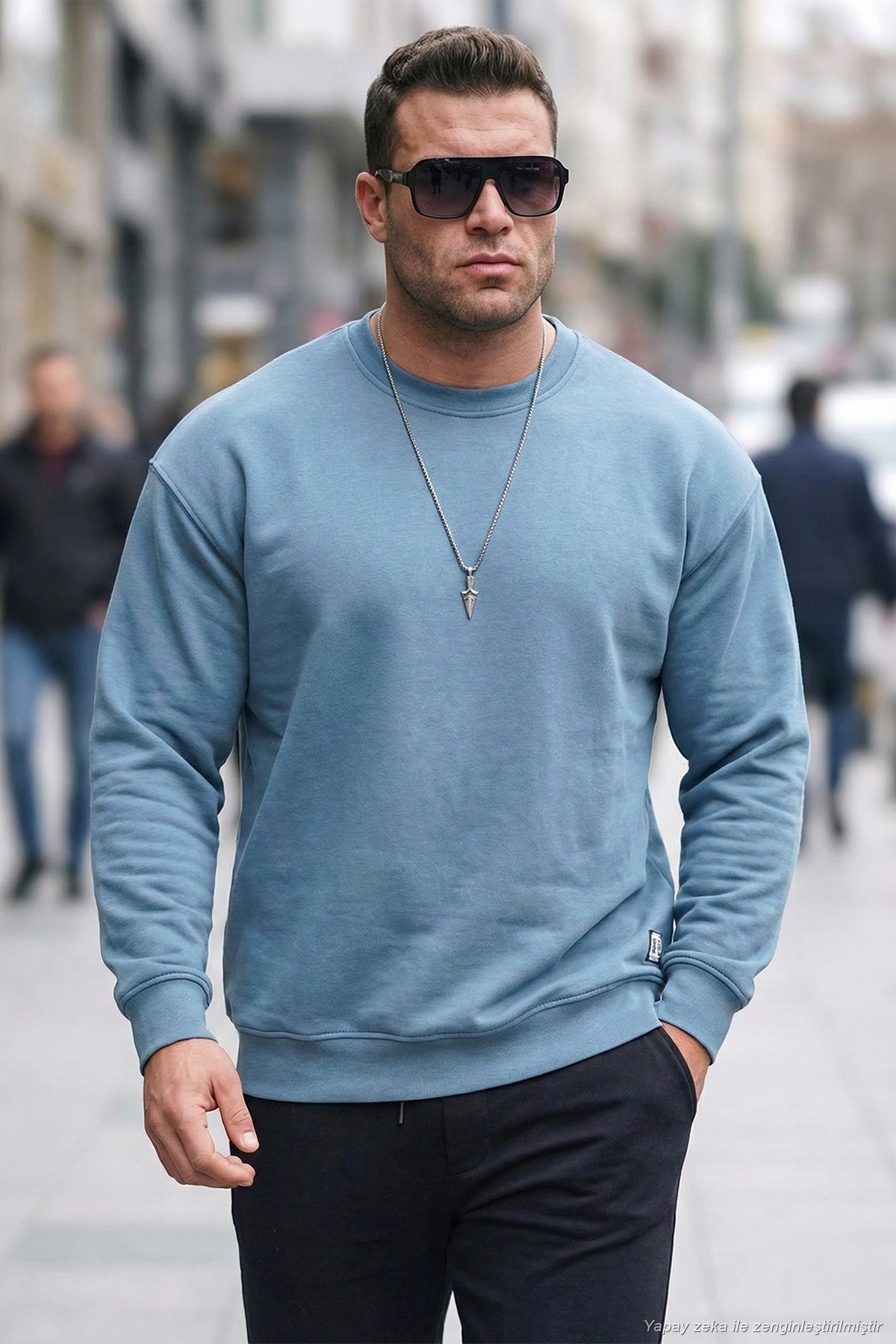 Buratti Regular Fit Bisiklet Yaka Pamuklu İçi Tüylü Yumuşak Şardonlu Sweat Erkek SWEAT 5905255