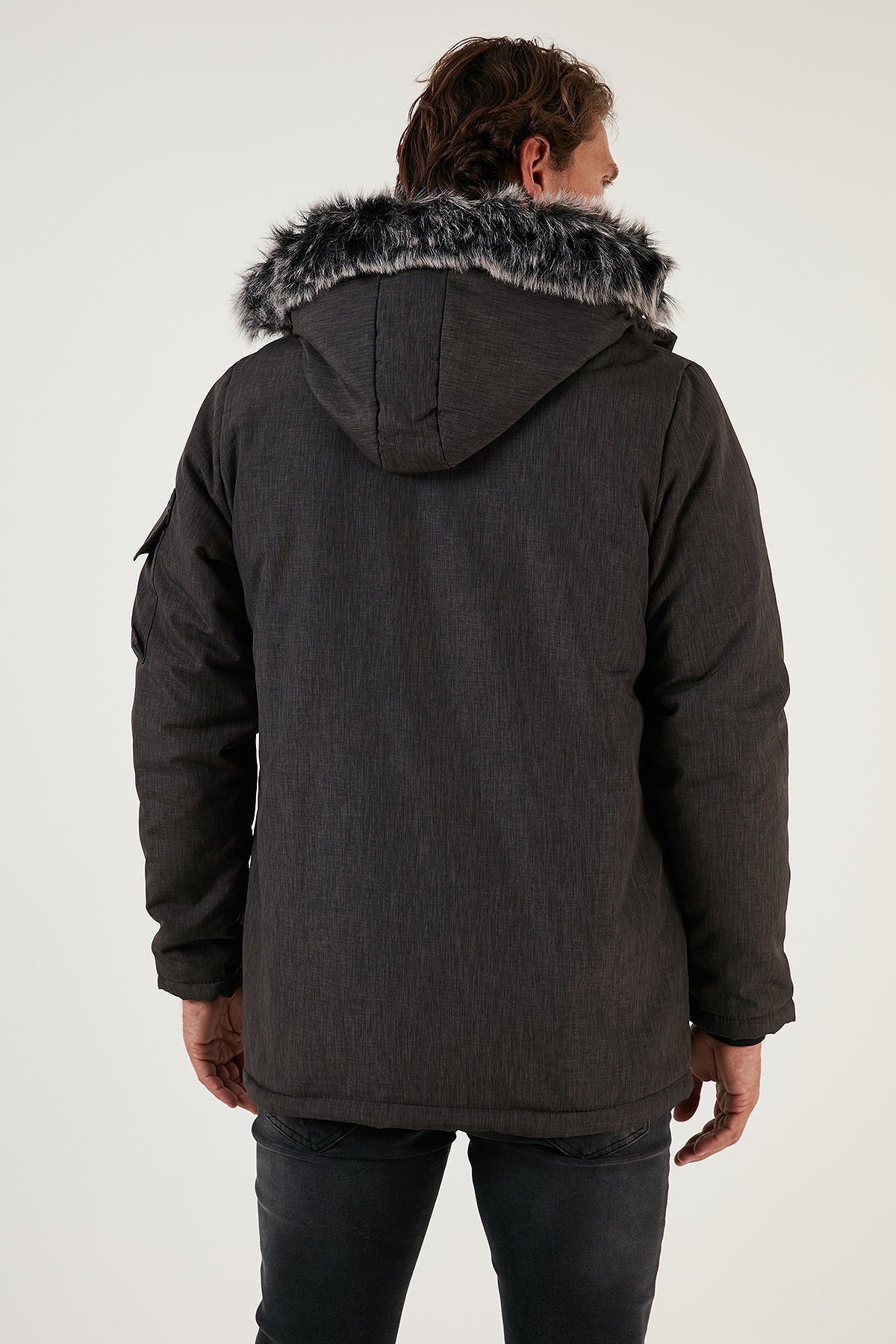 Buratti Peluş Astarlı Suya ve Rüzgara Dayanıklı Soğuk Geçirmez Slim Fit Mont Erkek MONT 5711051 görsel 5
