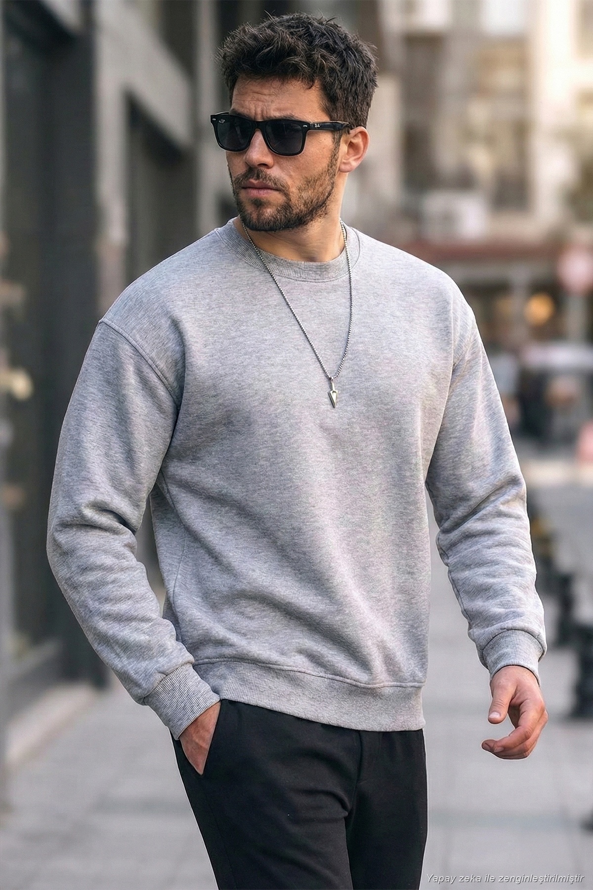 Buratti Regular Fit Bisiklet Yaka Pamuklu İçi Tüylü Yumuşak Şardonlu Sweat Erkek SWEAT 5905255