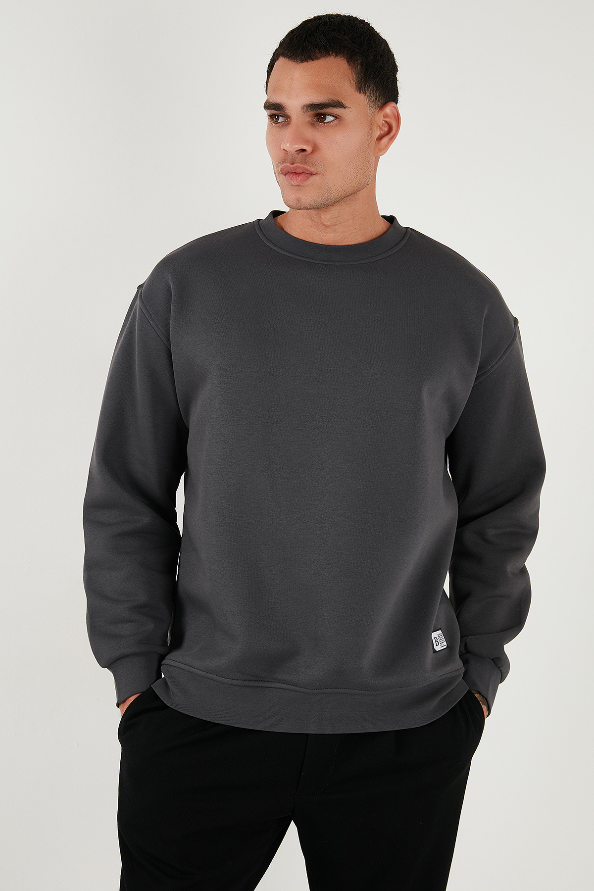 Buratti Regular Fit Bisiklet Yaka Pamuklu İçi Tüylü Yumuşak Şardonlu Sweat Erkek SWEAT 5905255 görsel 3