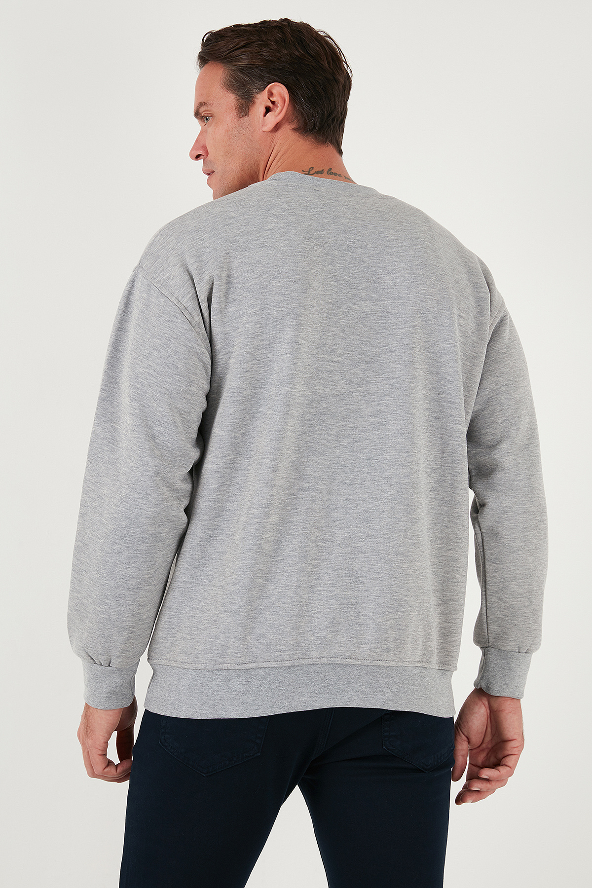 Buratti Regular Fit Bisiklet Yaka Pamuklu İçi Tüylü Yumuşak Şardonlu Sweat Erkek SWEAT 5905255 görsel 7