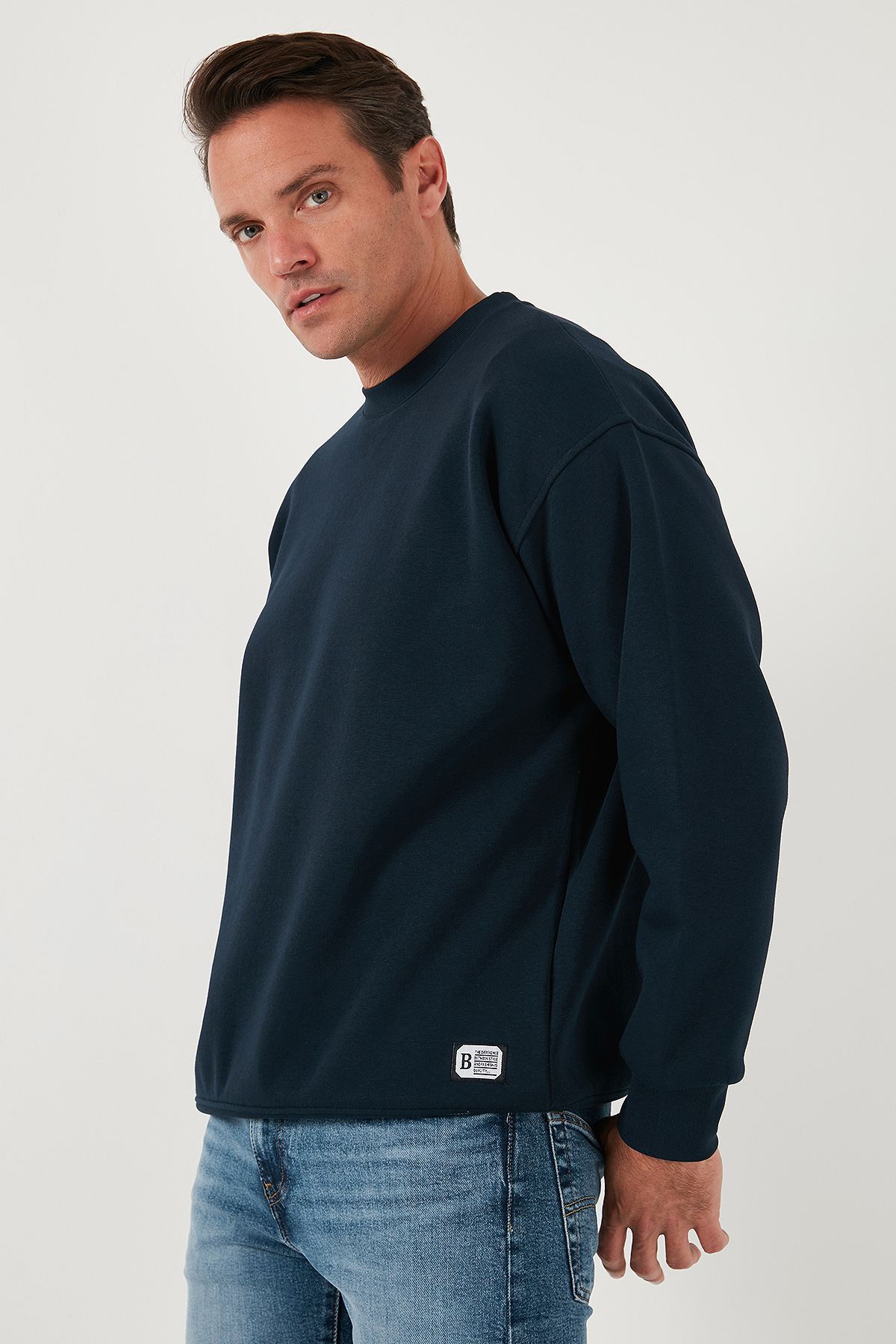 Buratti Regular Fit Bisiklet Yaka Pamuklu İçi Tüylü Yumuşak Şardonlu Sweat Erkek SWEAT 5905255 görsel 6