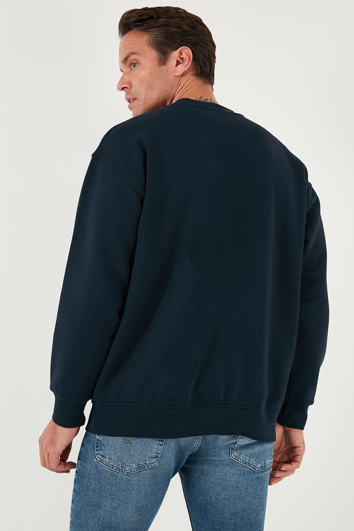 Buratti Regular Fit Bisiklet Yaka Pamuklu İçi Tüylü Yumuşak Şardonlu Sweat Erkek SWEAT 5905255 görsel 7