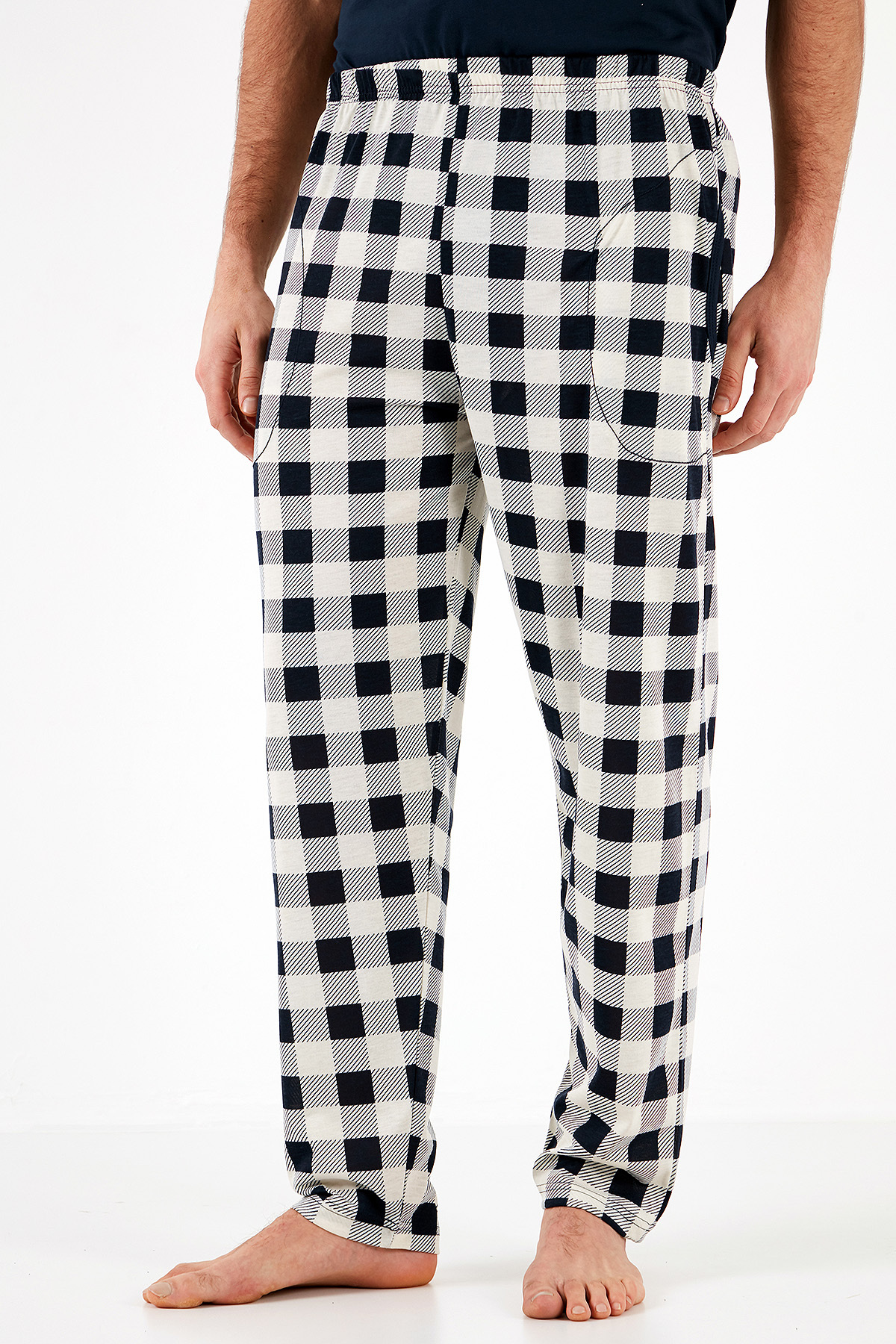 Buratti Ekoseli Pamuklu Regular Fit Kısa Kollu Pijama Takımı Erkek Pijama Takımı 60961007 görsel 4
