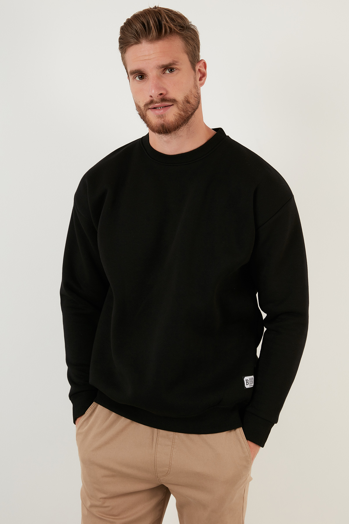 Buratti Regular Fit Bisiklet Yaka Pamuklu İçi Tüylü Yumuşak Şardonlu Sweat Erkek SWEAT 5905255 görsel 5