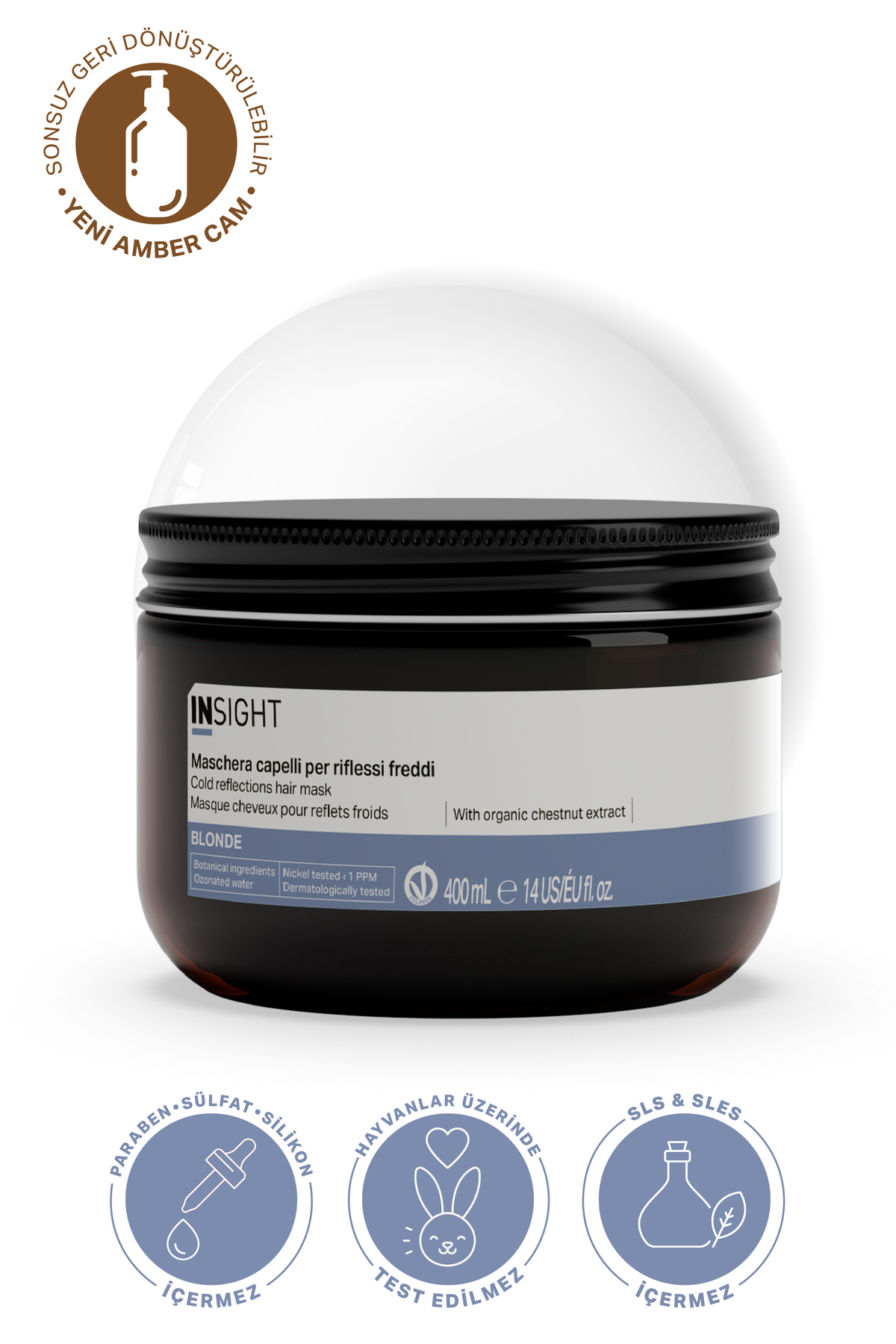 Sarı Saçlar için Soğuk Yansıma Veren Maske 400 ml. — IBL212 — تصویر 3 از 7