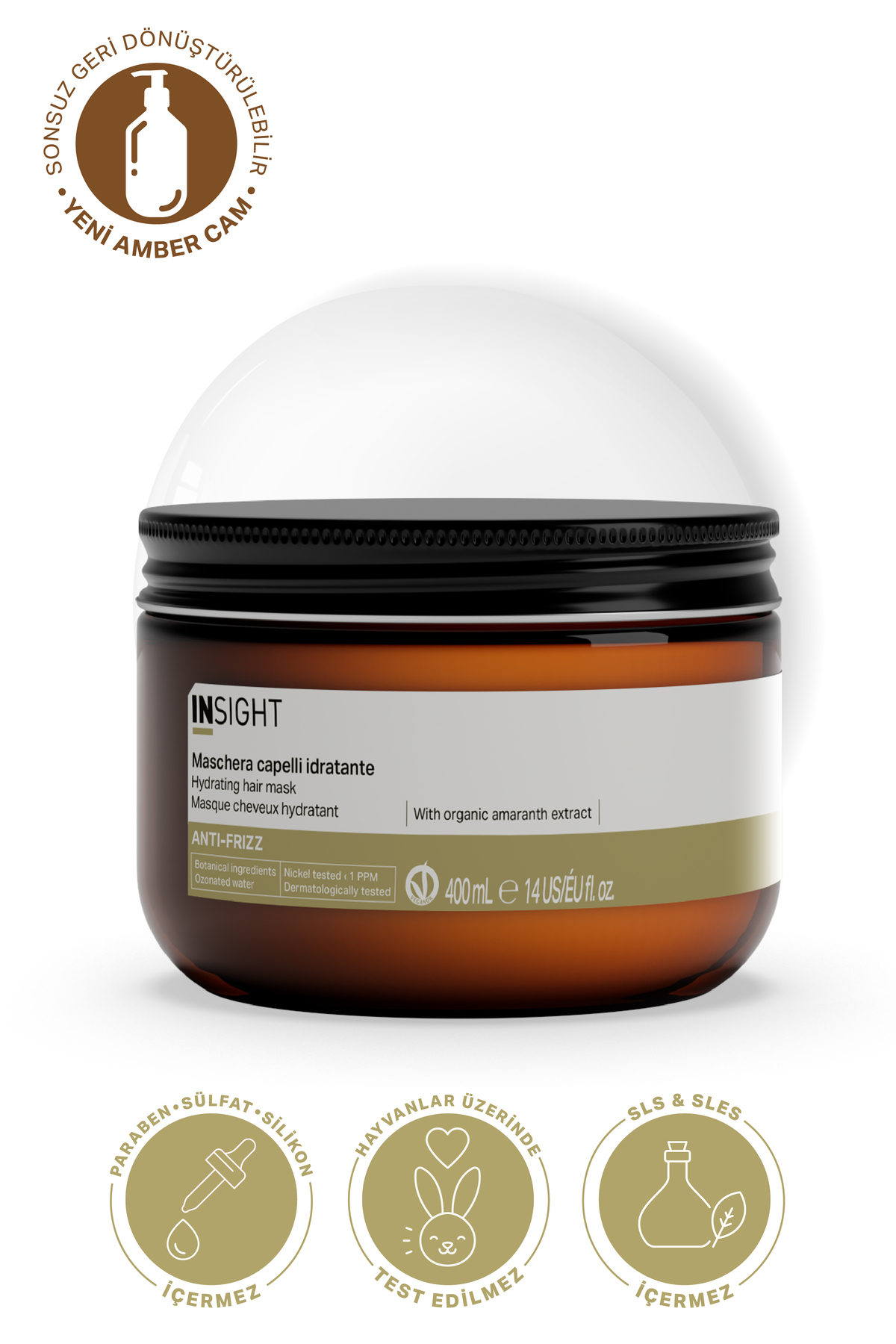 Kabaran Saçlar için Nemlendirici Maske 400 ml. — IAF212 — تصویر 3 از 7
