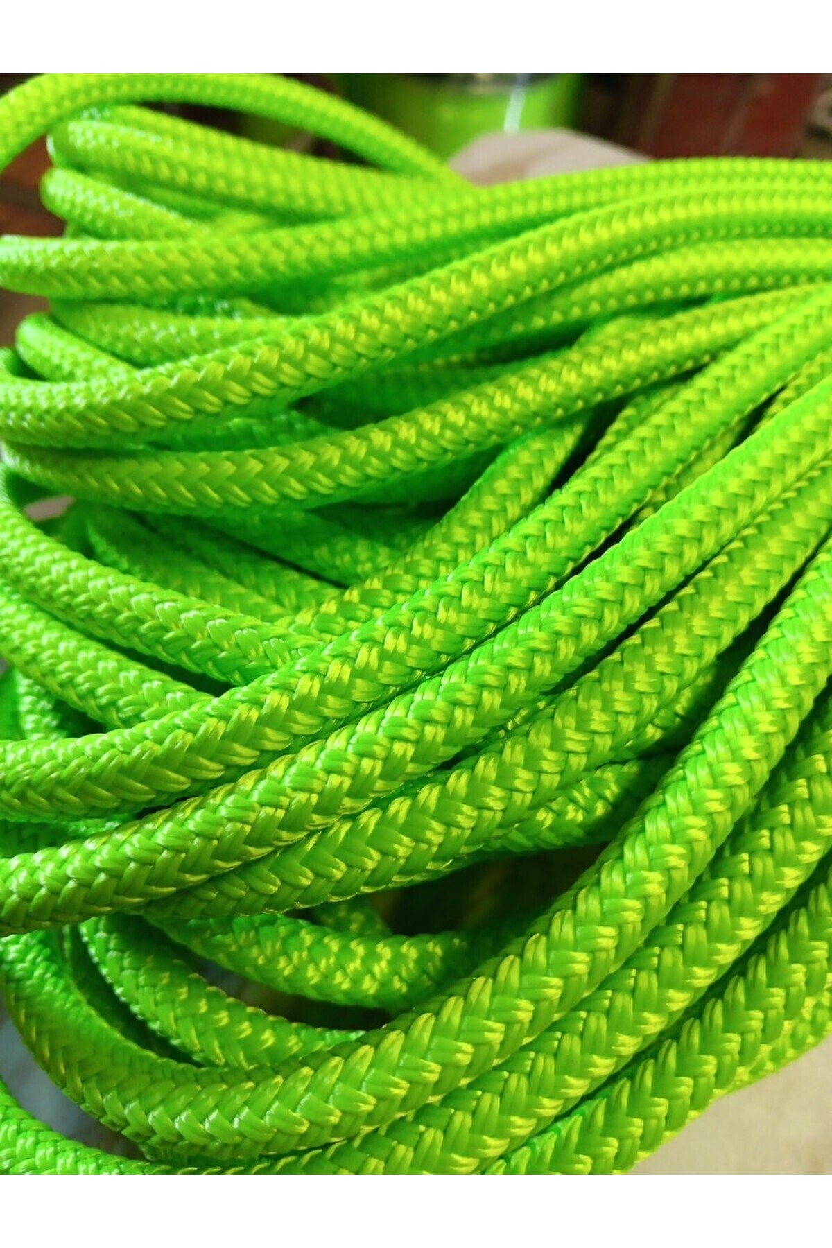 Neon Yeşil Renkli İskota Halat İp 8 Mm 10 Metre