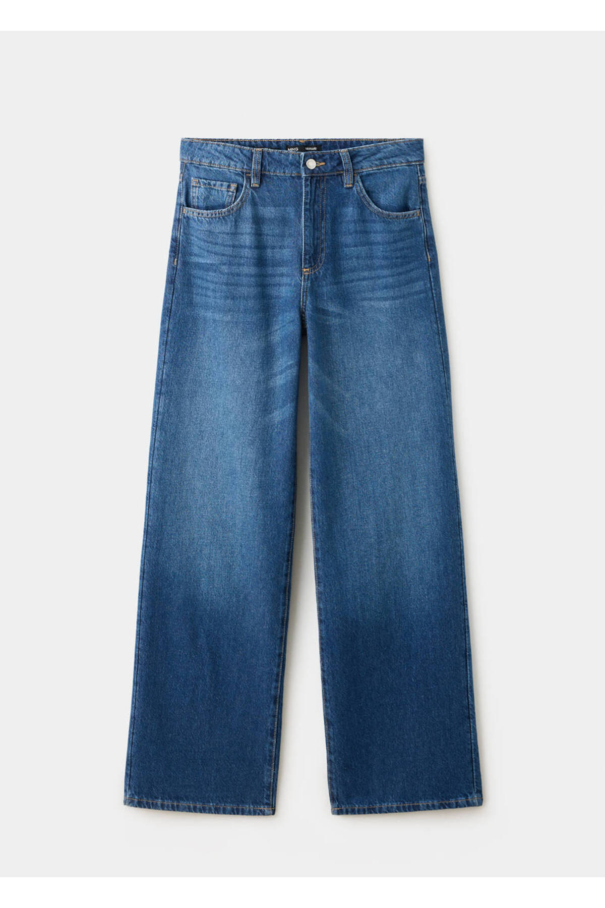 MANGO Woman Danila wide leg yüksek belli jean görsel 3