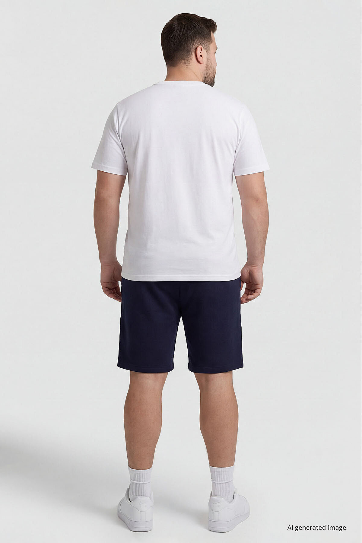 TOMMY LIFE Lacivert Rahat Form Bağcıklı Cep Detaylı Battal Büyük Beden Erkek Şort - 81297 görsel 5