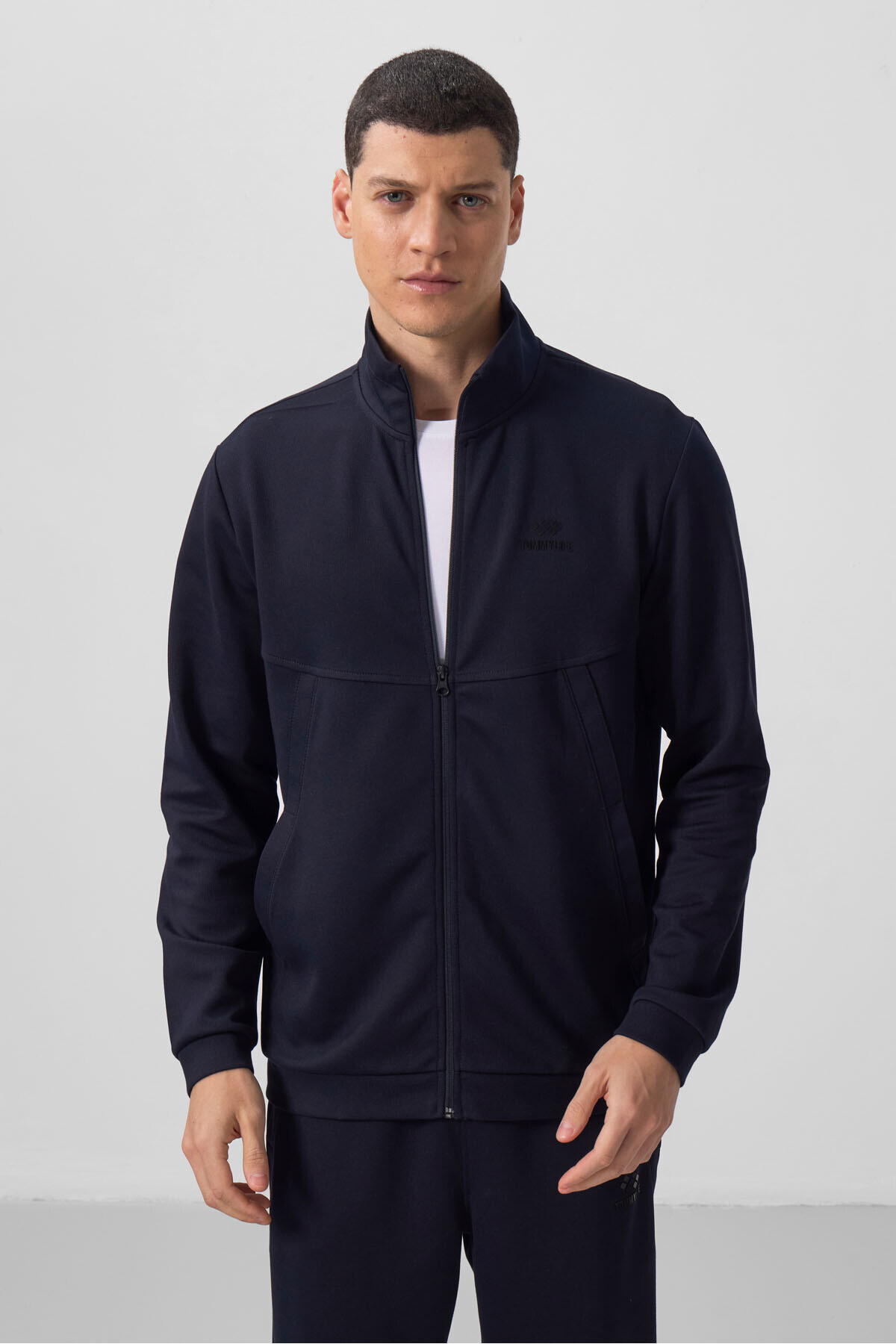 ست لباس ورزشی مردانه راحت با بافت آبی ناوی - 85273 — رنگارنگ T17ER-85273 — تصویر 3 از 9