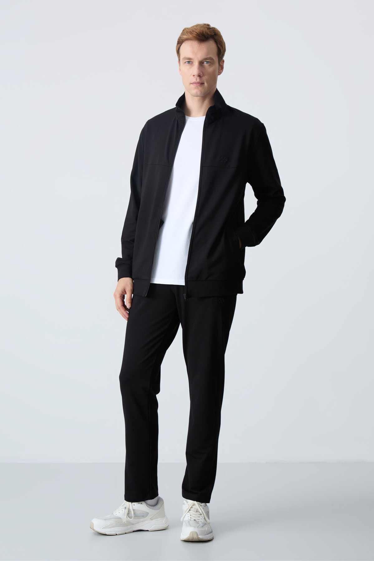 TOMMY LIFE Siyah Pamuklu Kalın Yumuşak Dokulu Comfort Fit Basic Erkek Eşofman Takım - 85260 görsel 2