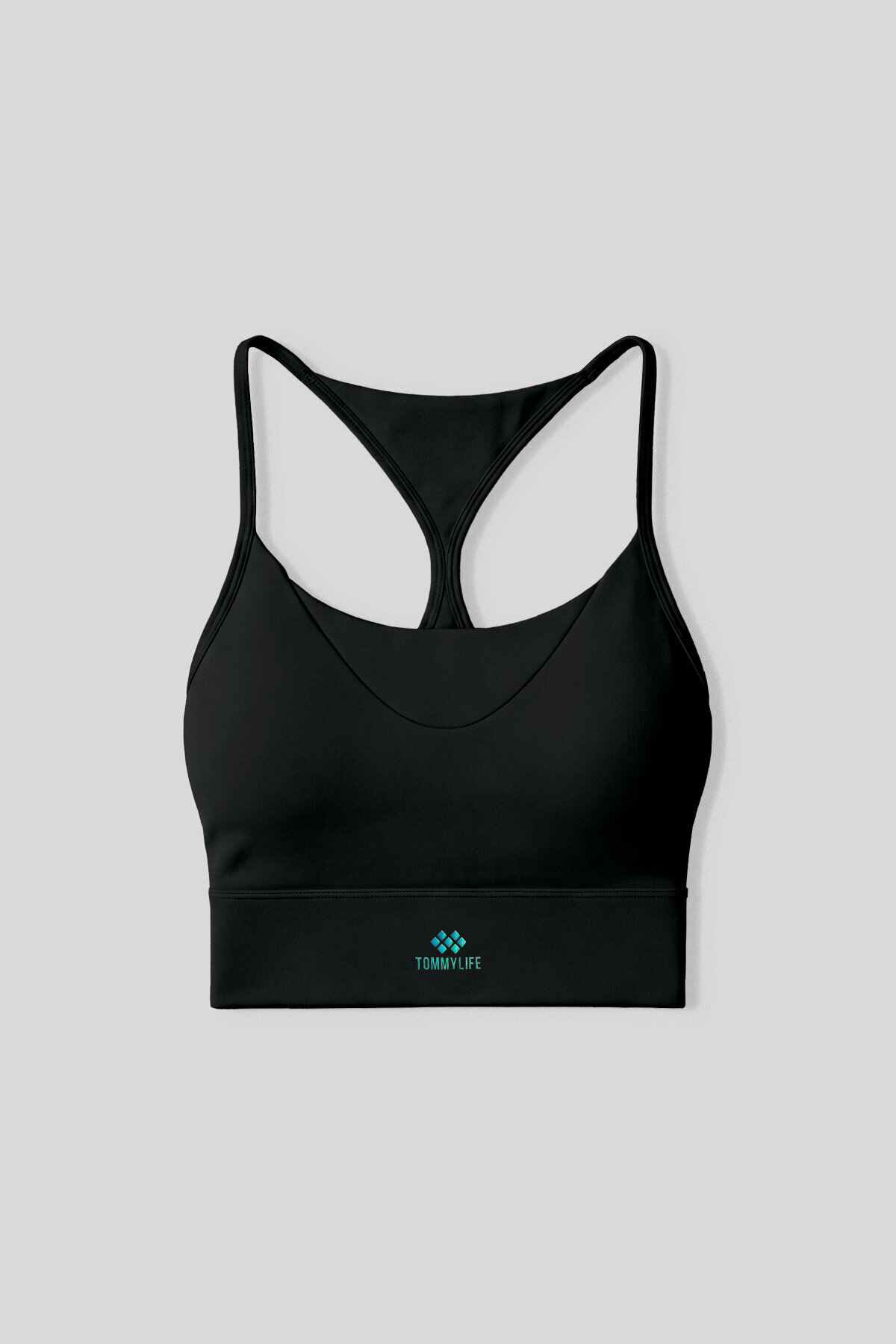 TOMMY LIFE Siyah Standart Fit Baskılı Sırt Detaylı Kadın Spor Büstiyer - 97300 görsel 2