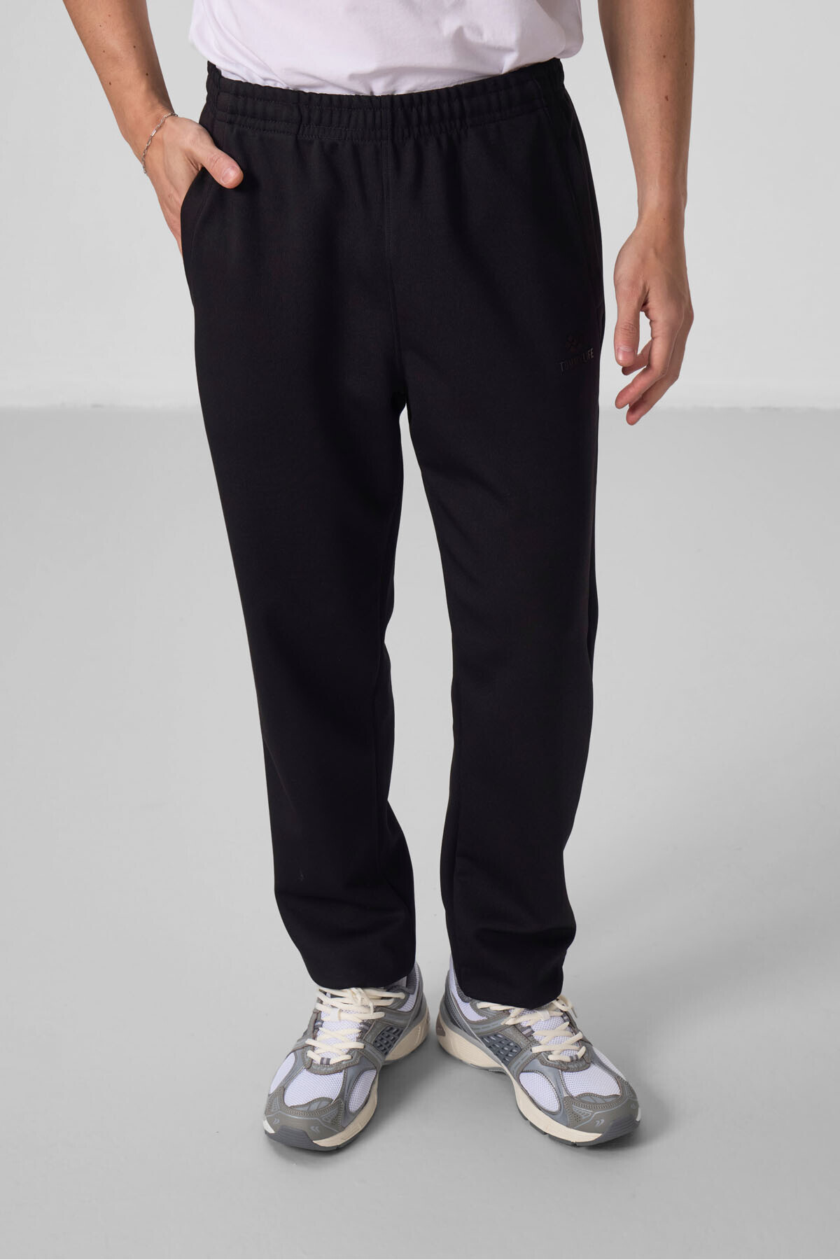 TOMMY LIFE Siyah Yüzeyi Dokulu Rahat Form Erkek Eşofman Takım - 85273 görsel 7