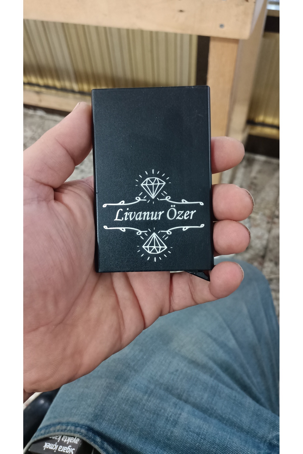 Ozka Leather Collection Otomatik Mekanizmalı Kartlık - Mat Siyah Alüminyum görsel 2