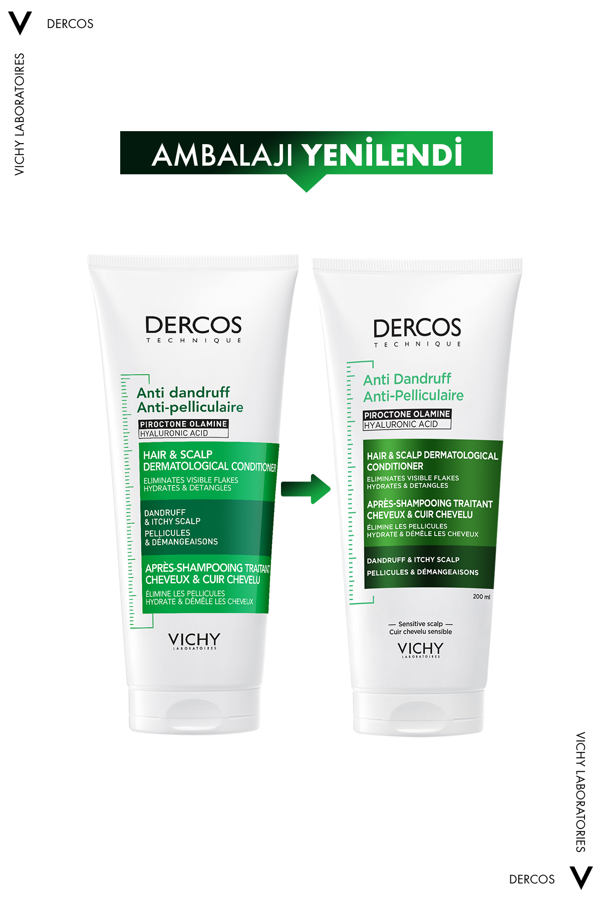 Dercos Anti Dandruff Kepek Karşıtı Saç ve Saç Derisi Bakım Kremi 200 ml — 95628 — تصویر 3 از 9