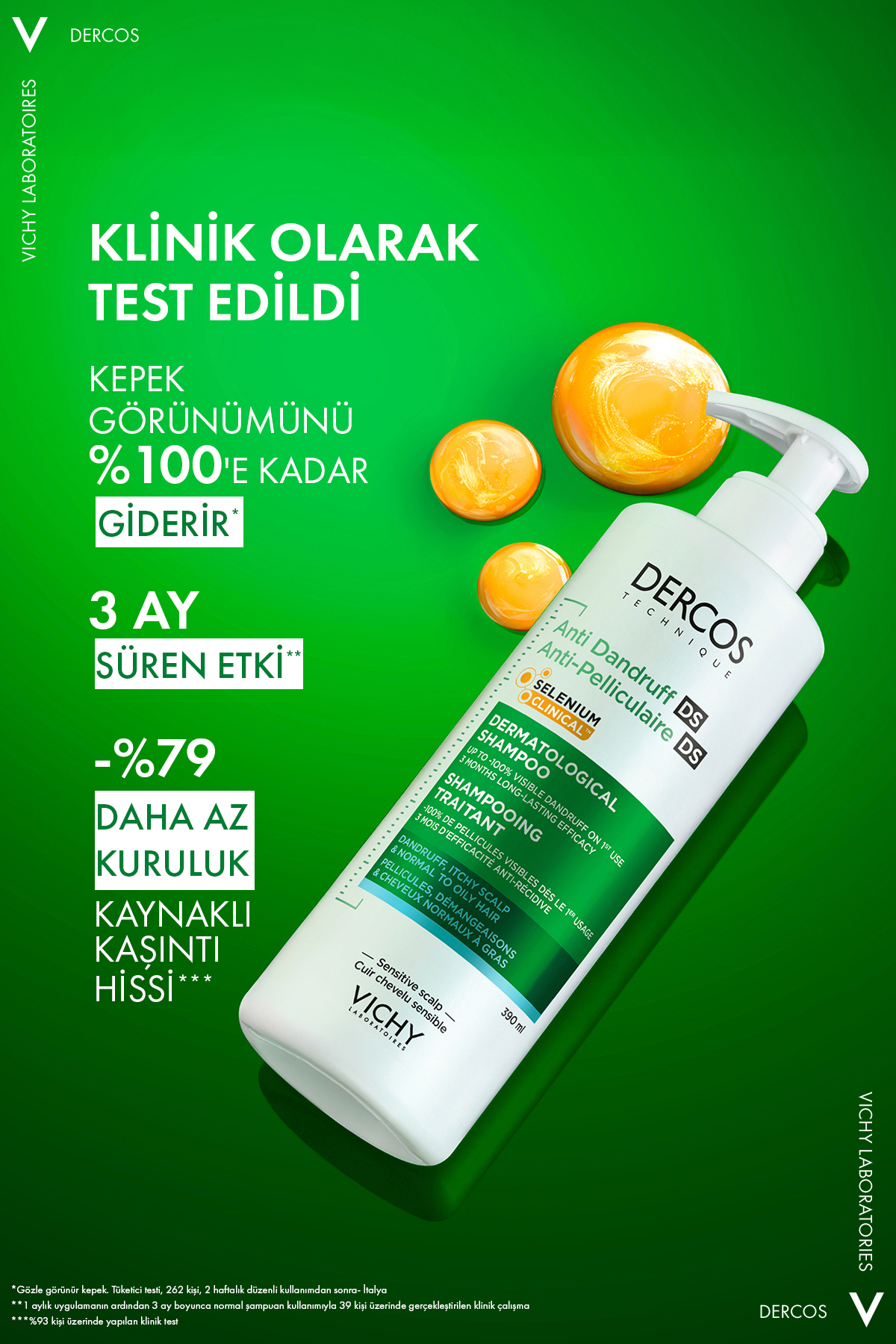 Dercos Normal ve Yağlı Saçlar için Salisilik Asit İçeren Kepek Karşıtı Şampuan 390 ml X 2 Adet — 8681689315023 — تصویر 6 از 9
