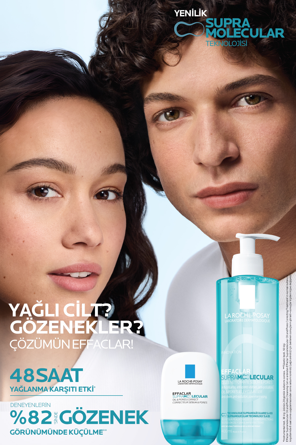 Yağlı&Karma Ciltler İçin Gözenek Karşıtı Güneş Bakım Seti: Effaclar Supra Jel&Anthelios UVAIR SPF50+ — LRP20260025 — تصویر 4 از 9
