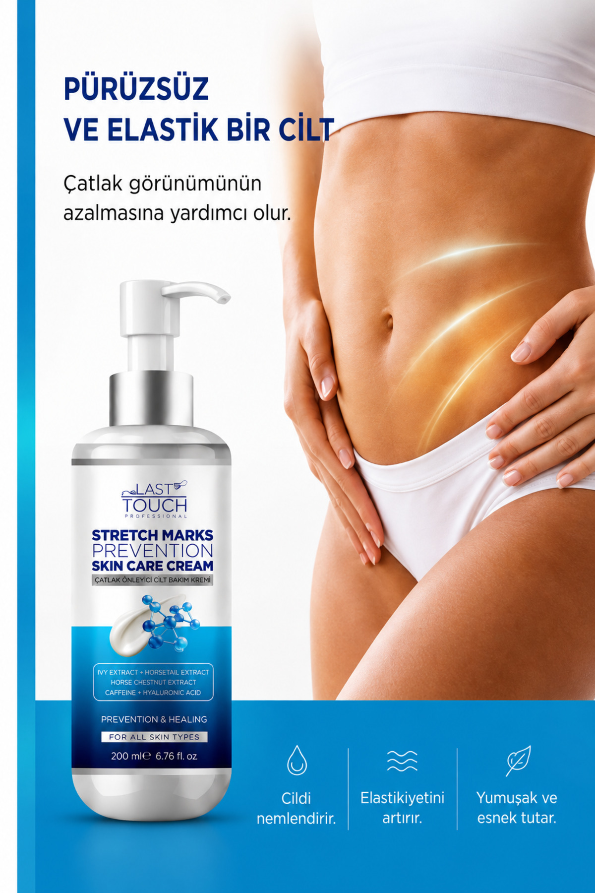 Çatlak Önleyici Cilt Bakım Kremi ( Hamilelik-Sporcu Çatlakları-Hızlı Kilo Alıp Verme ) 200 ML — ÇK25122 — تصویر 3 از 9