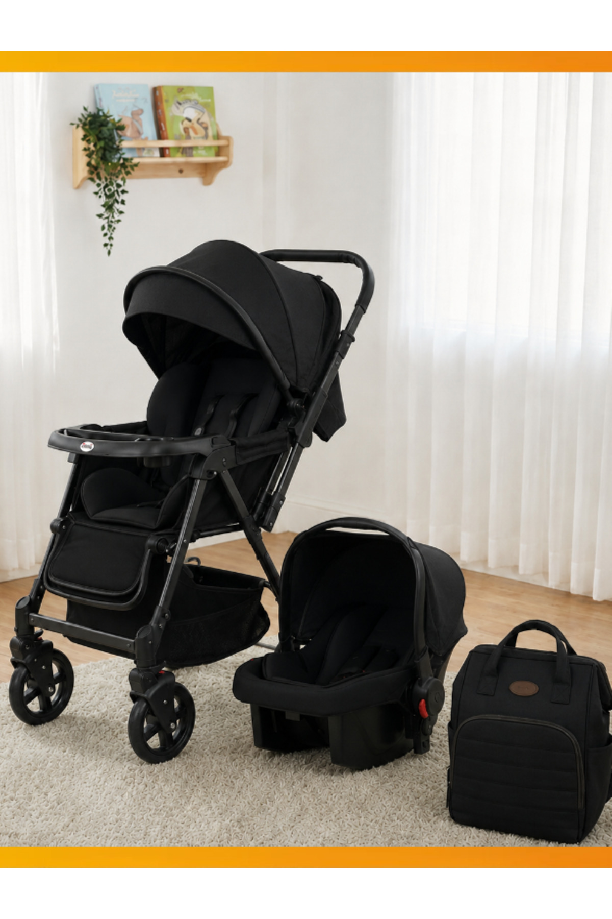 modabebekler 3’ü 1 Arada Premium Travel Sistem Bebek Arabası | Puset ve Anne Çantası Dahil