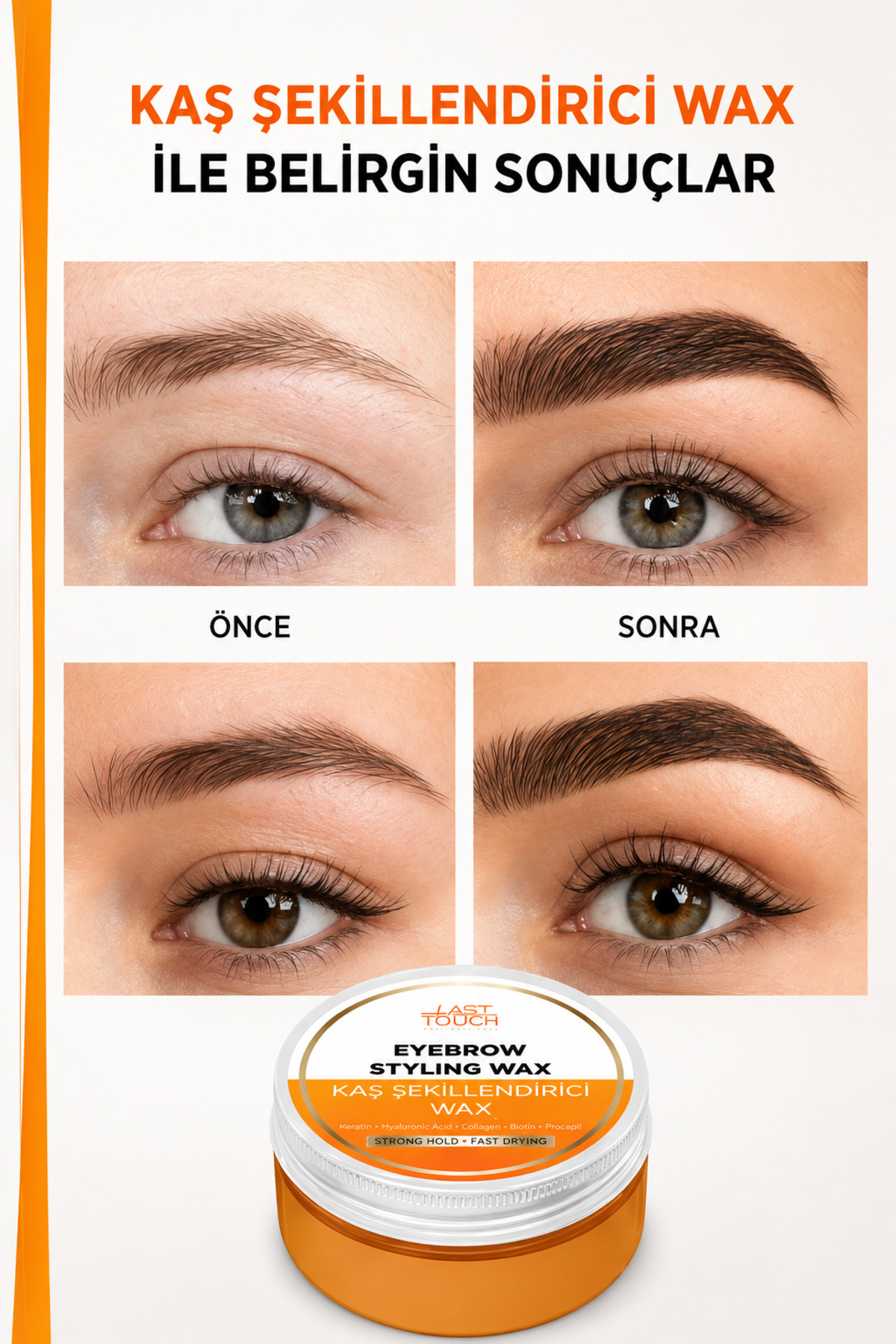 Kaş Sabitleyici ve Şekillendirici Wax 50 ML ( Kolajen, Keratin ve Biotin ) — نارنجی KW25127 — تصویر 5 از 9