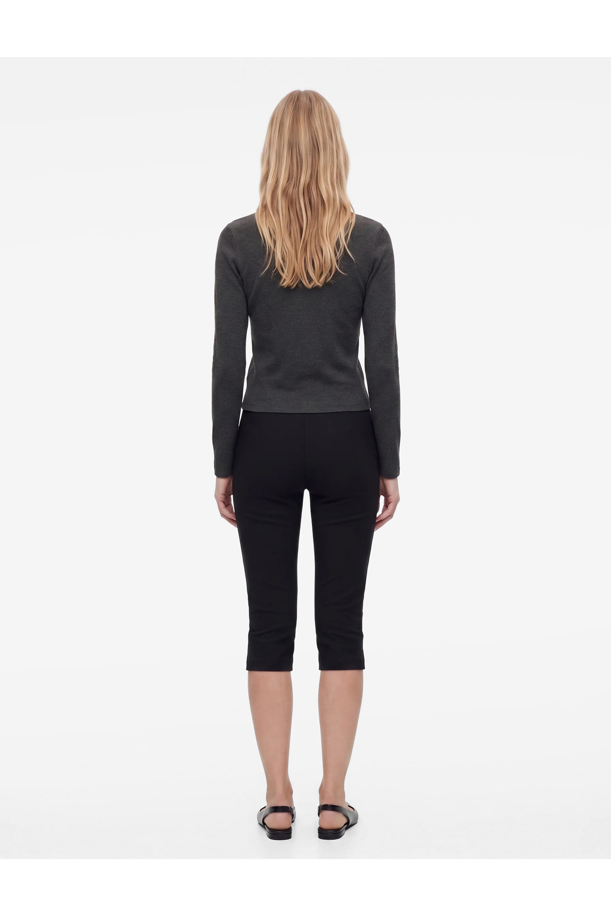 Koton Slim Fit Uzun Kollu Bisiklet Yaka Düğmeli Triko Hırka görsel 3
