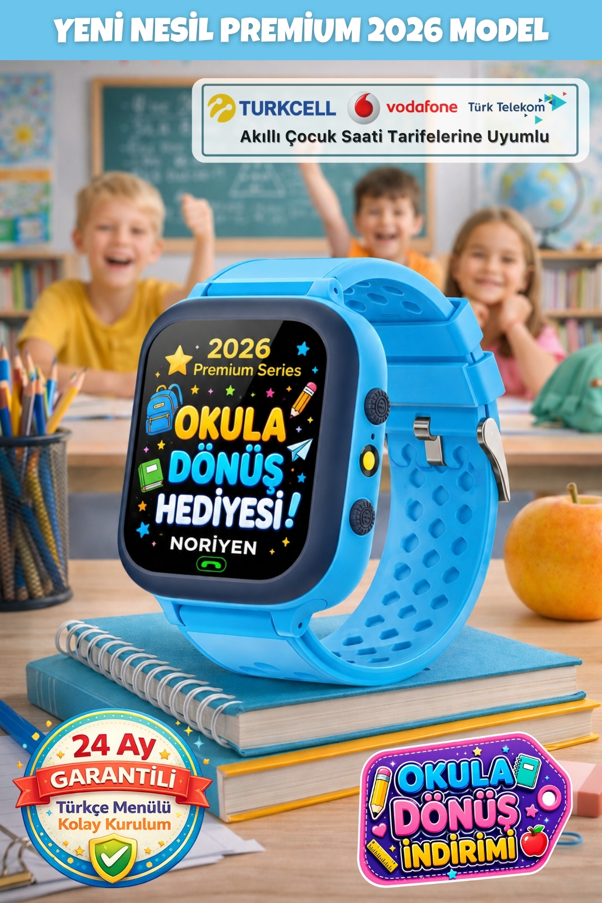 Yeni Nesil 2026 Model Okula Dönüş Hediyesi Sim Kartlı Kameralı Aramalı Sesli Görüşme Suya Dayanıklı Konum Takip Gizli Ortam Dinleme Güvenli Bölge Takibi Garantili Çocuklar İçin Q21 Akıllı Saat